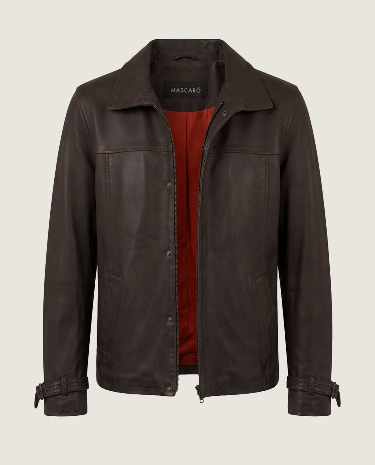 Chaqueta piel marrón