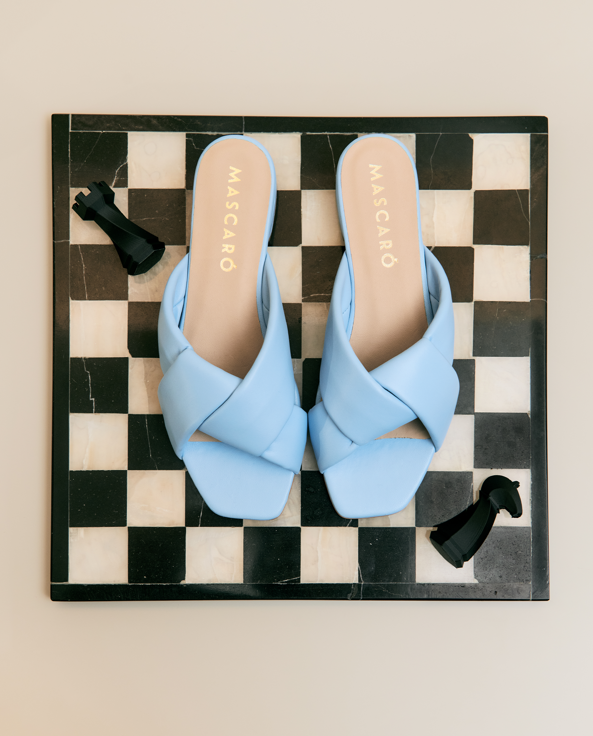 Sandalias Eva Azules Piel