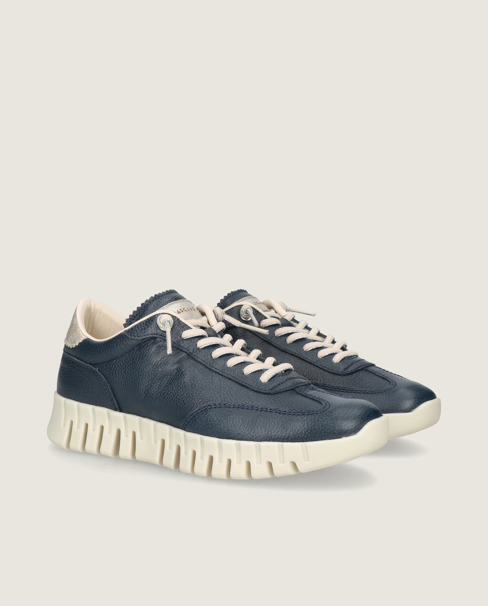 Alternative view of Amaya Sneaker in navy blue leather by Mascaro