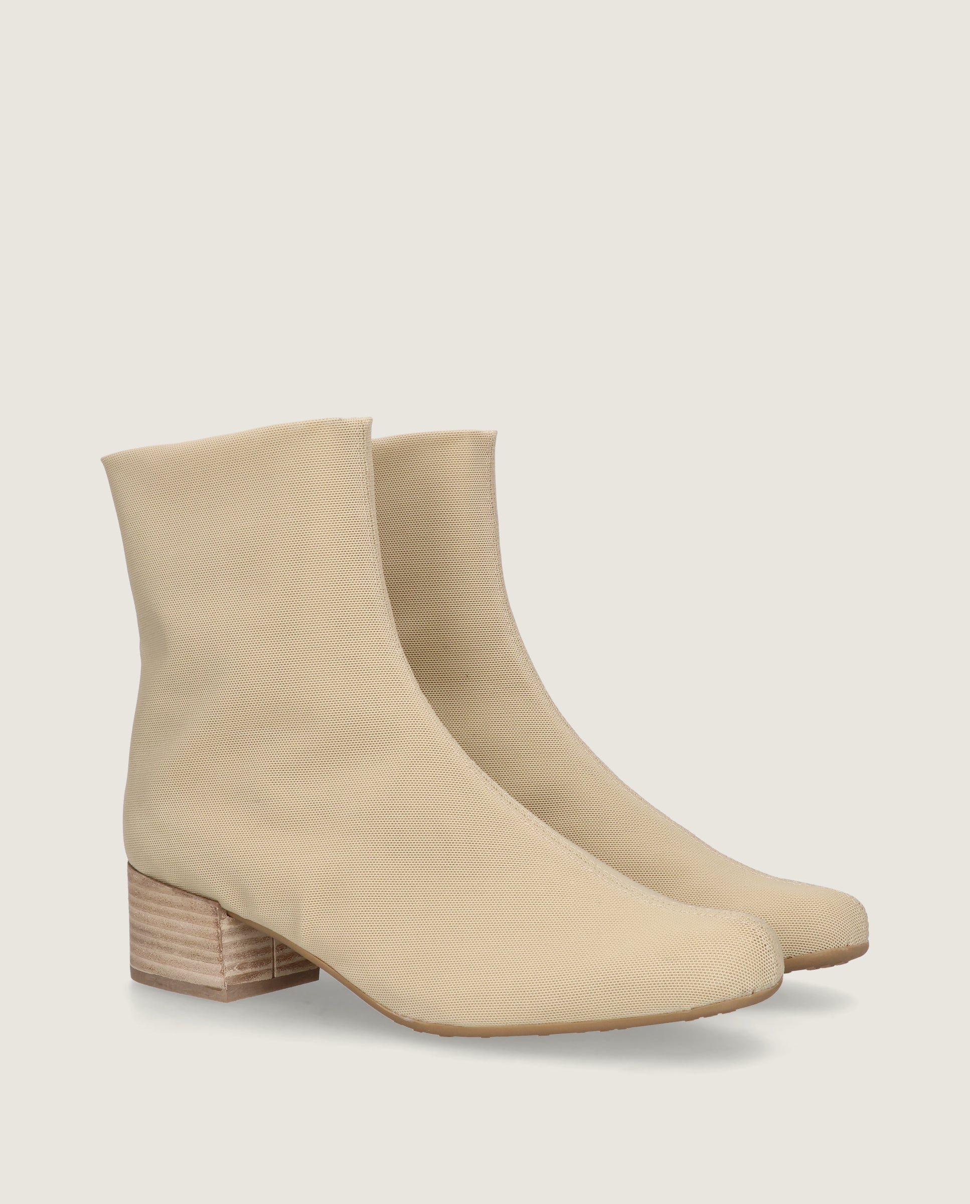 Image of Milan Beige Woven Ankle Boots by Mascaro