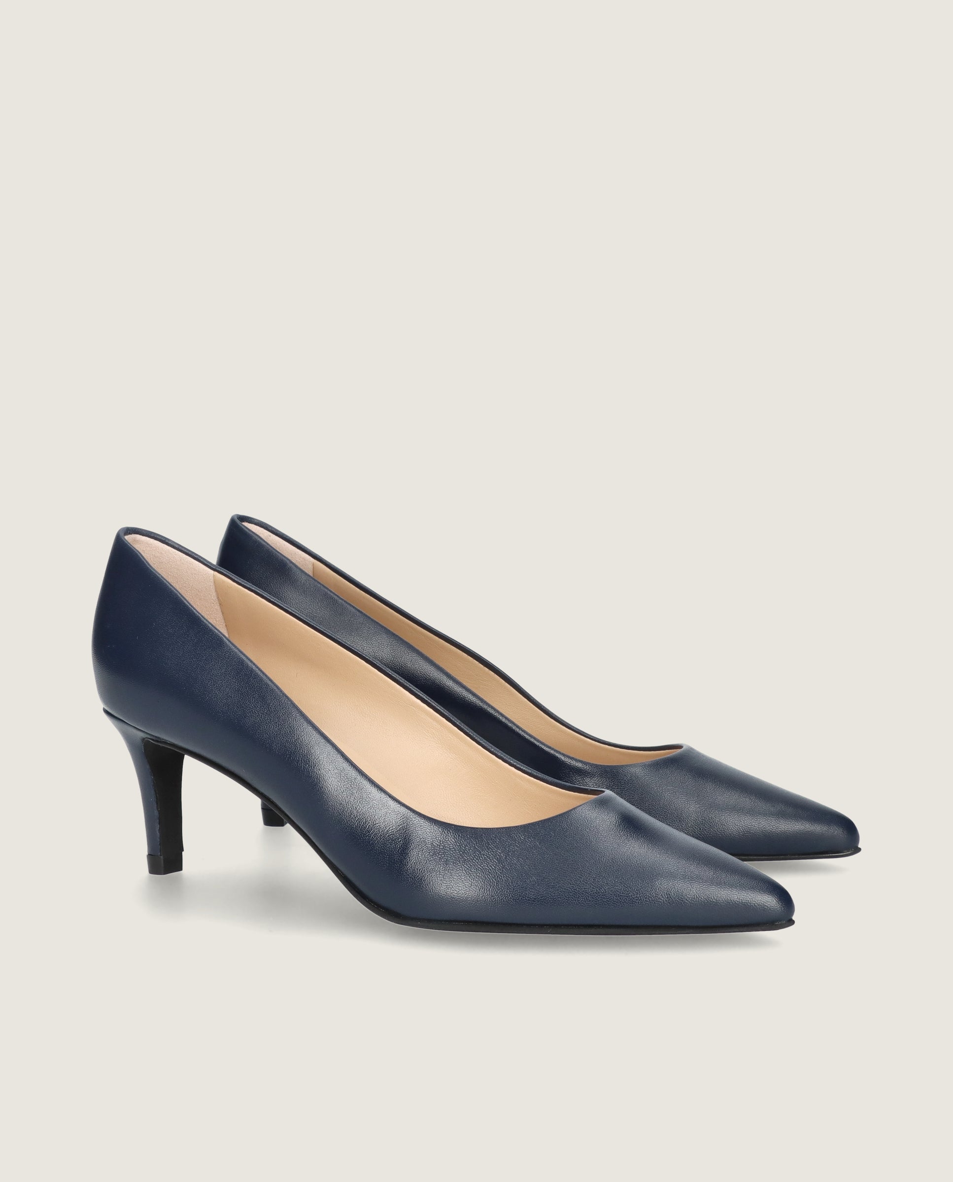 Image of Phoebe Blue Leather Pumps by Mascaro