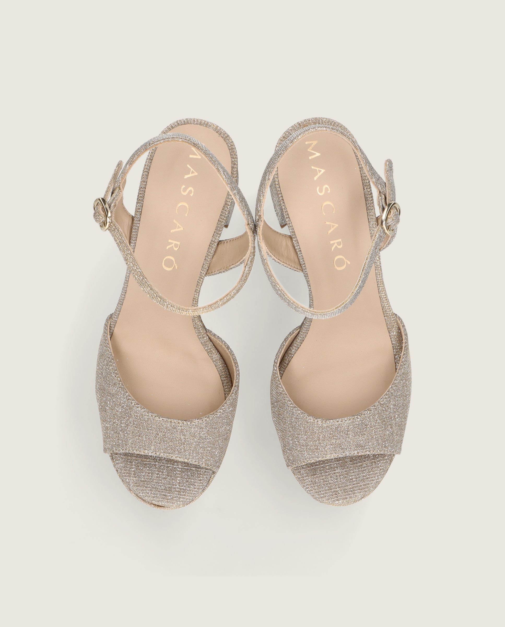 Sandalias Ruth Plateados Tejidos Metalizados