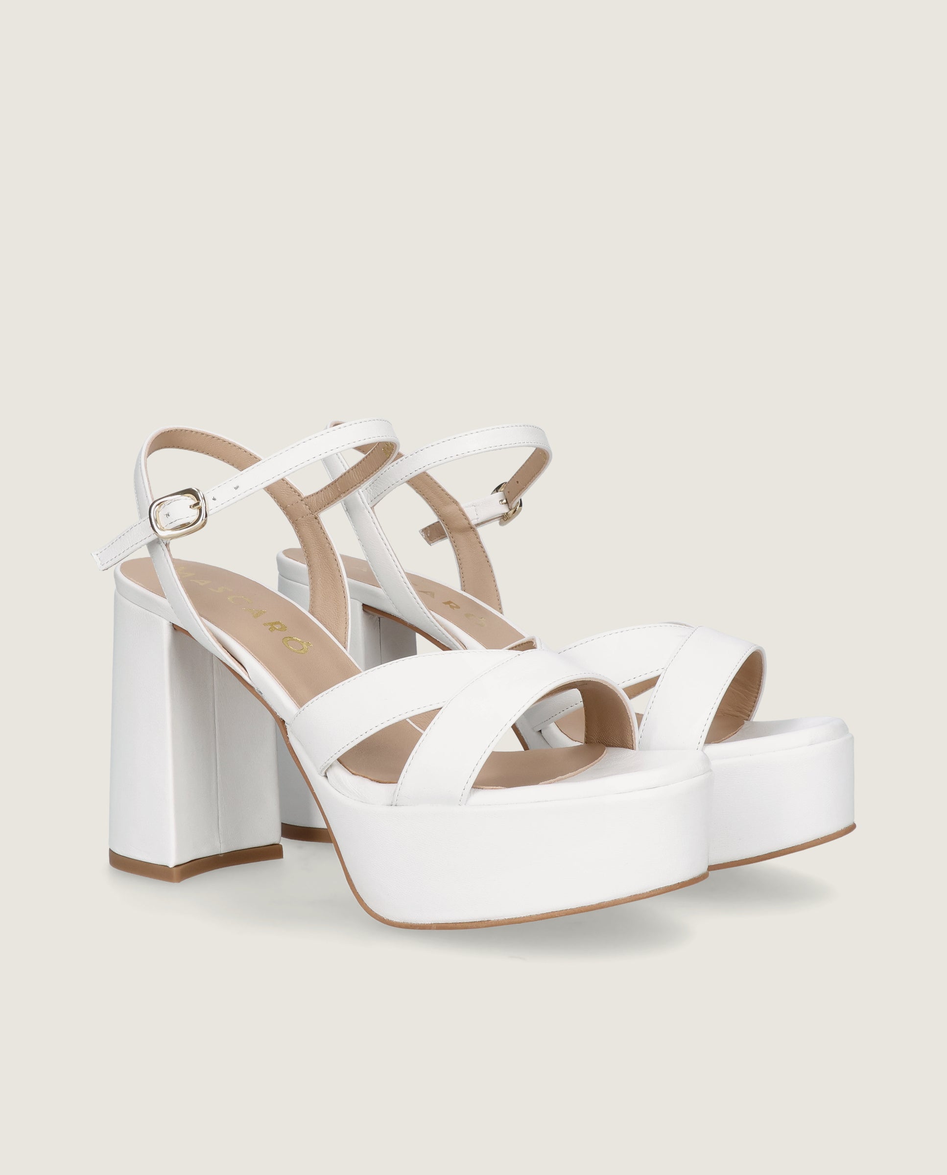 Sandalias Ruth Blancos Piel
