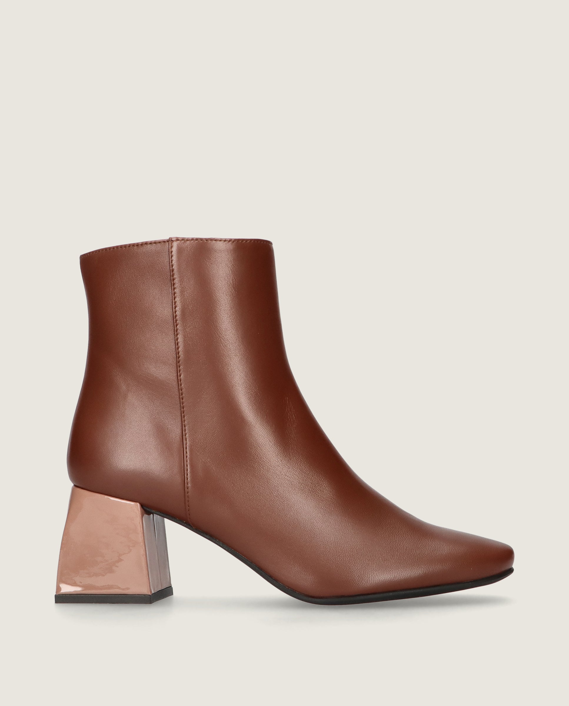 Freja Brown Leather Ankle Boots