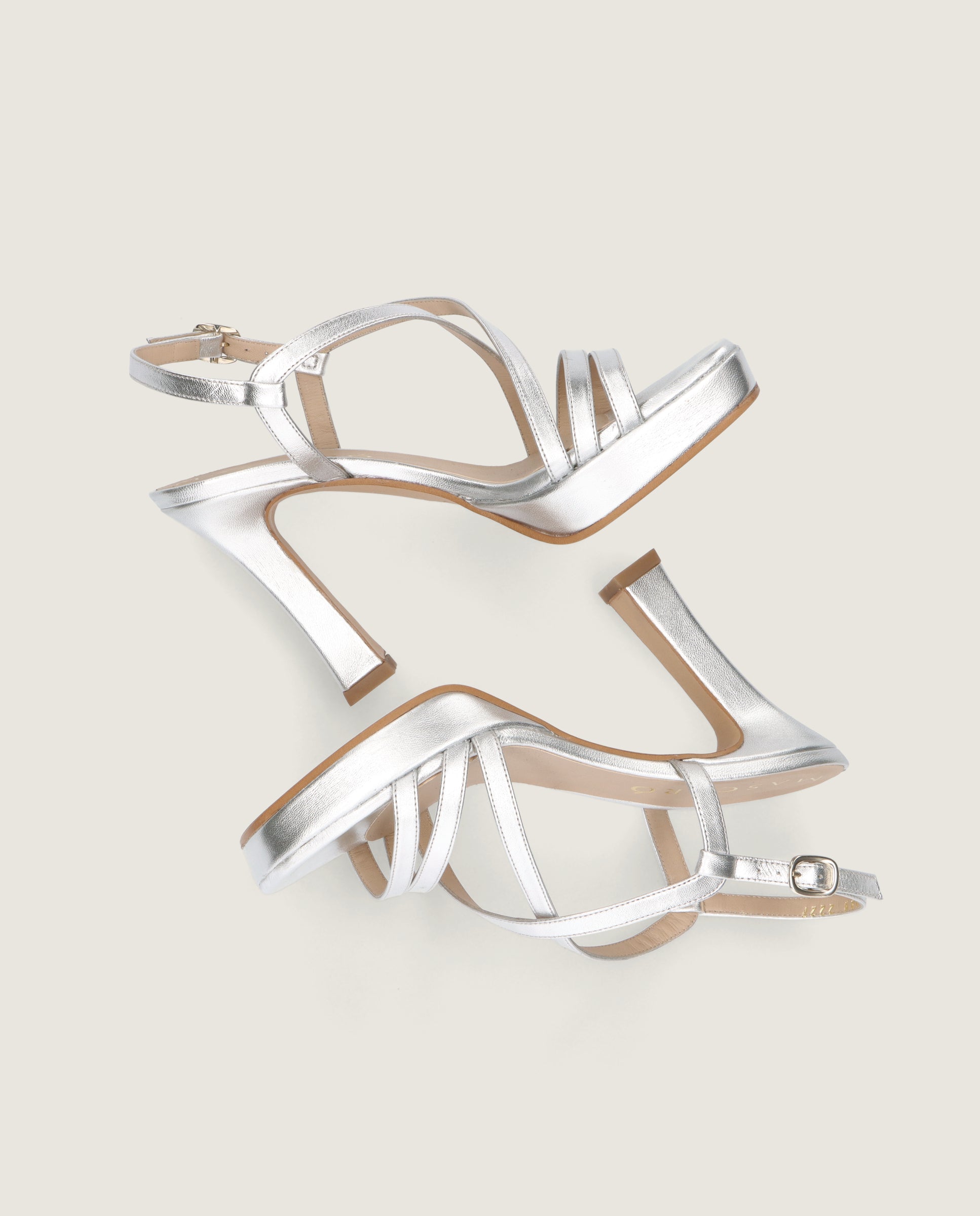 Sandalias Mykonos Plateados Pieles metalizadas