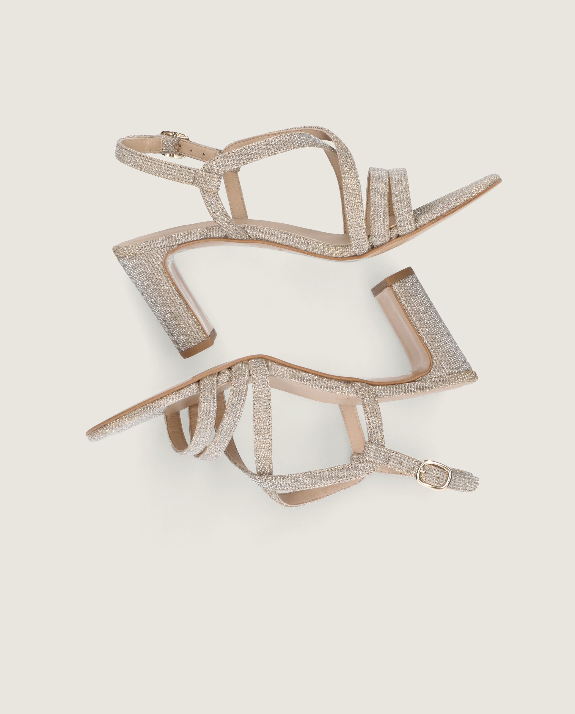 Sandalias Maria Plateados Tejidos