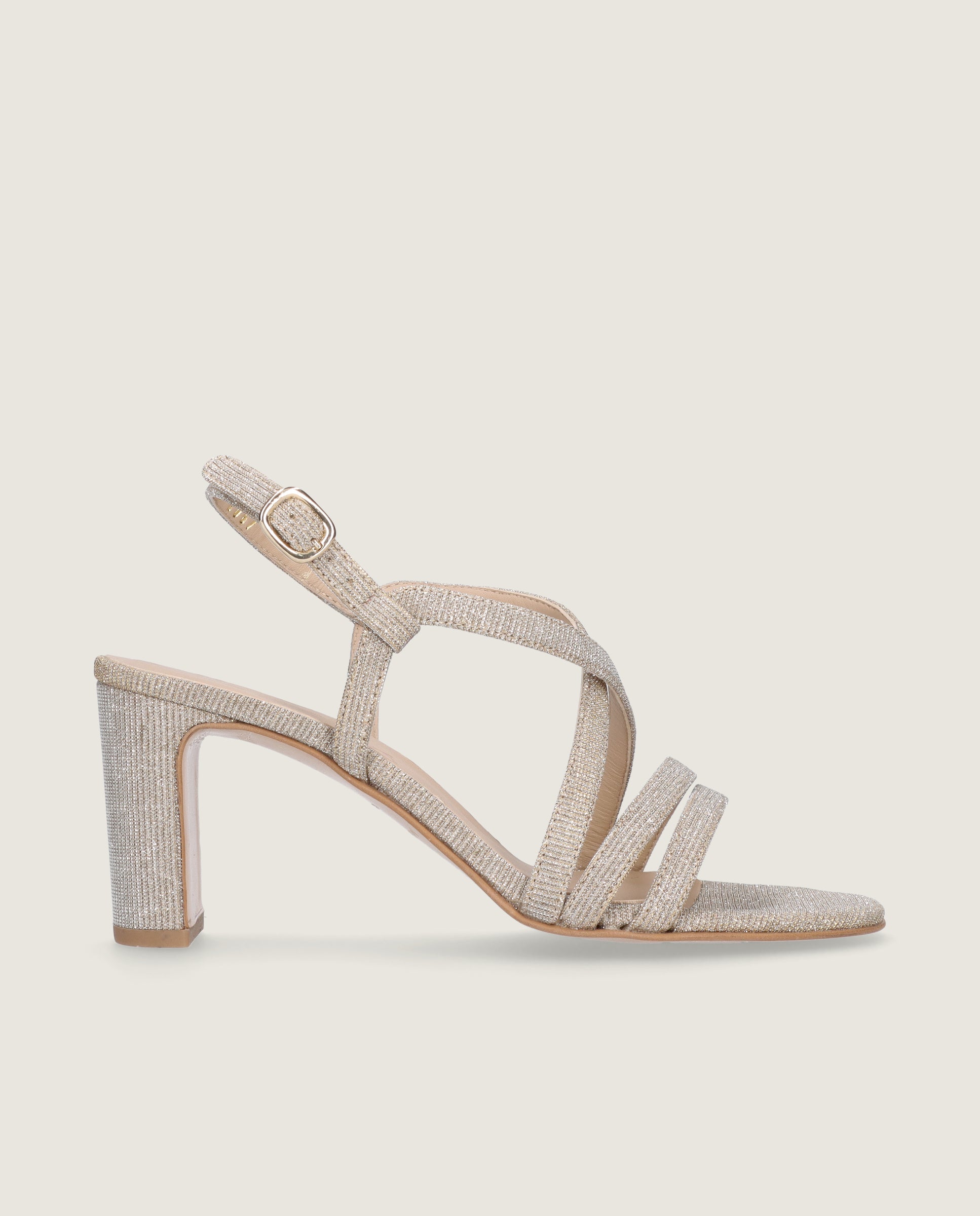 Sandalias Maria Plateados Tejidos