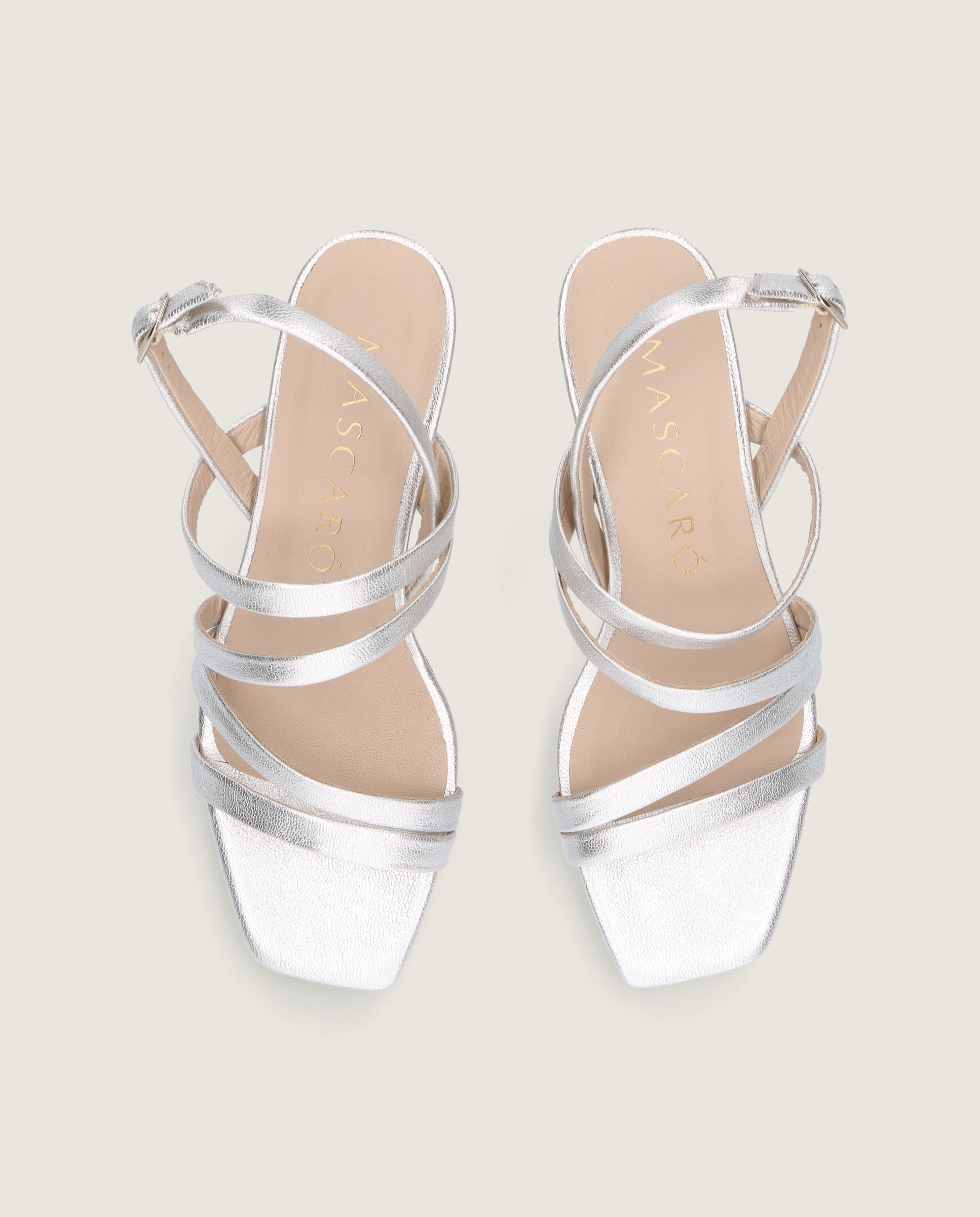 Sandalias Mandy Plateados Piel