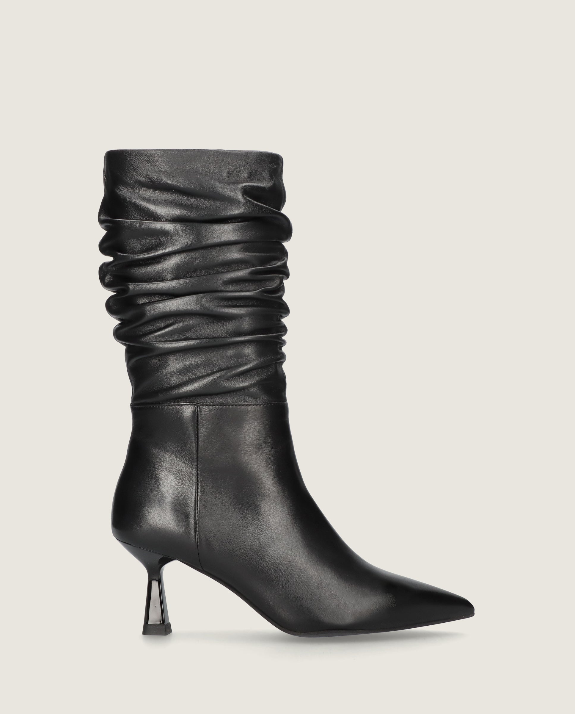 Aretha Black Leather Boots