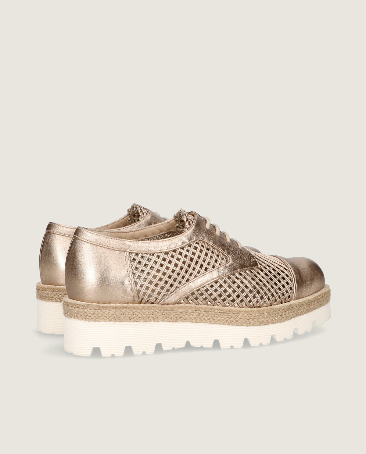 Terry Gold Lace-up Shoes Metallic Leathers