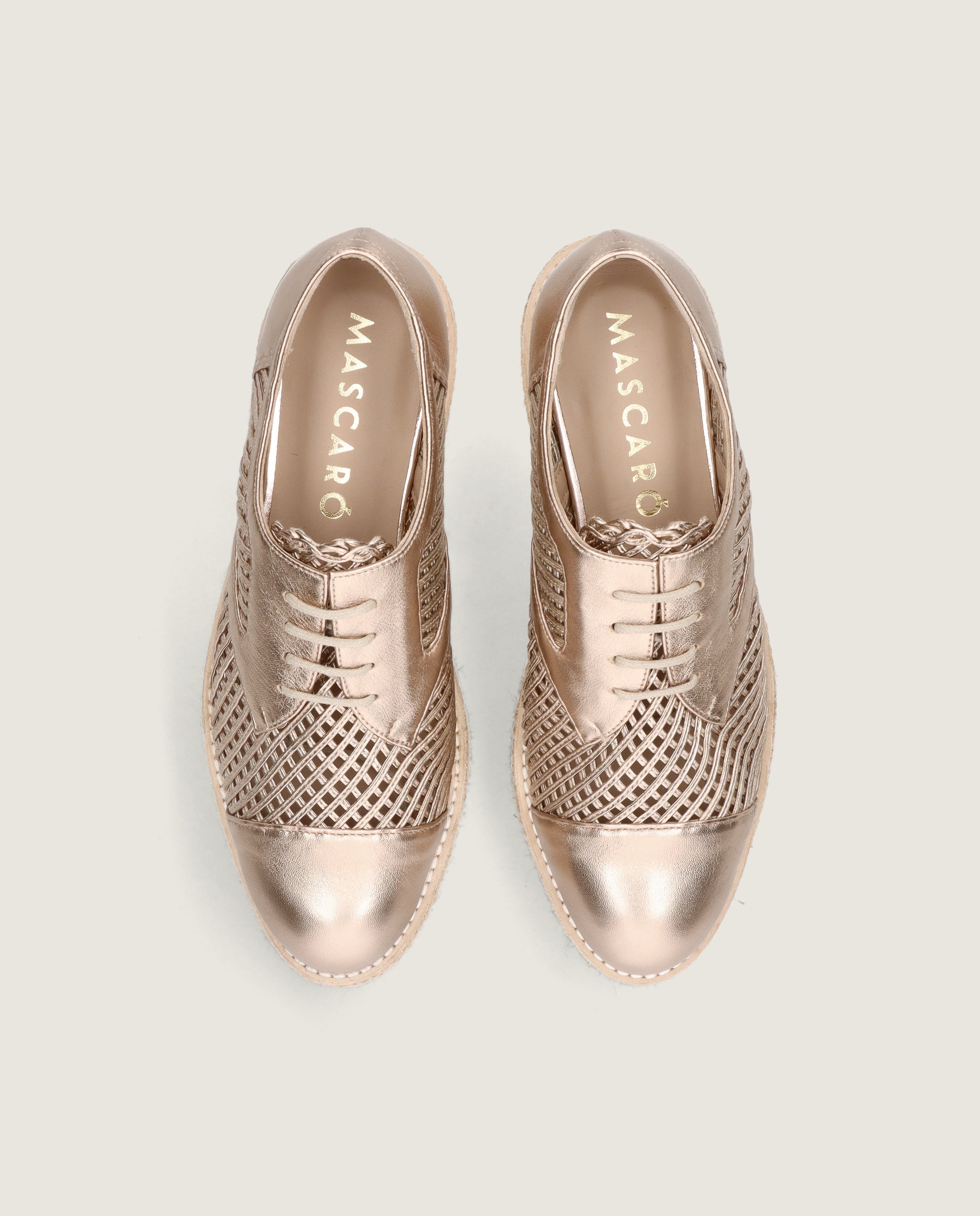 Zapatos Acordonados Terry Dorados Pieles Metalizadas