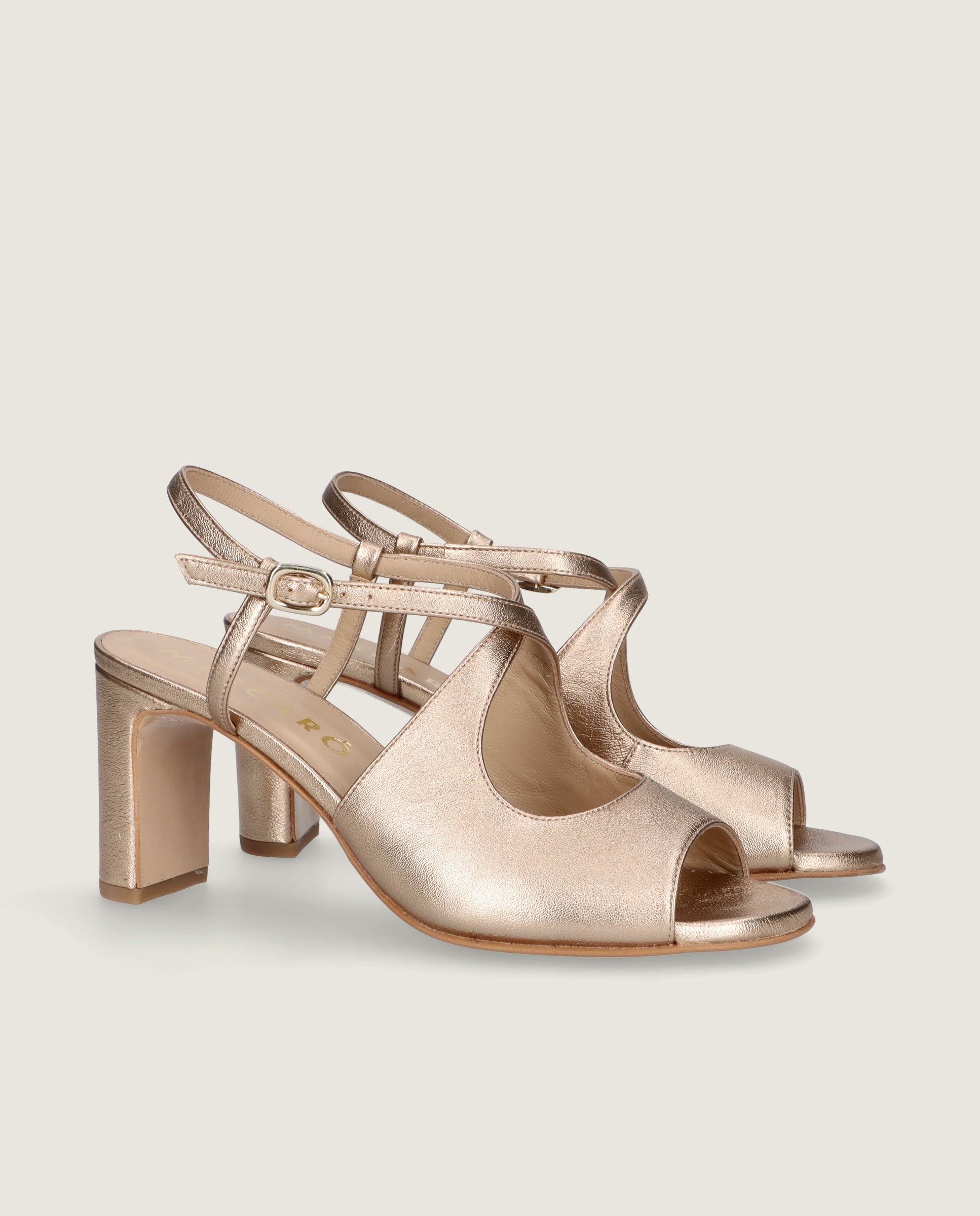 Sandalias Maria Dorados Pieles Metalizadas