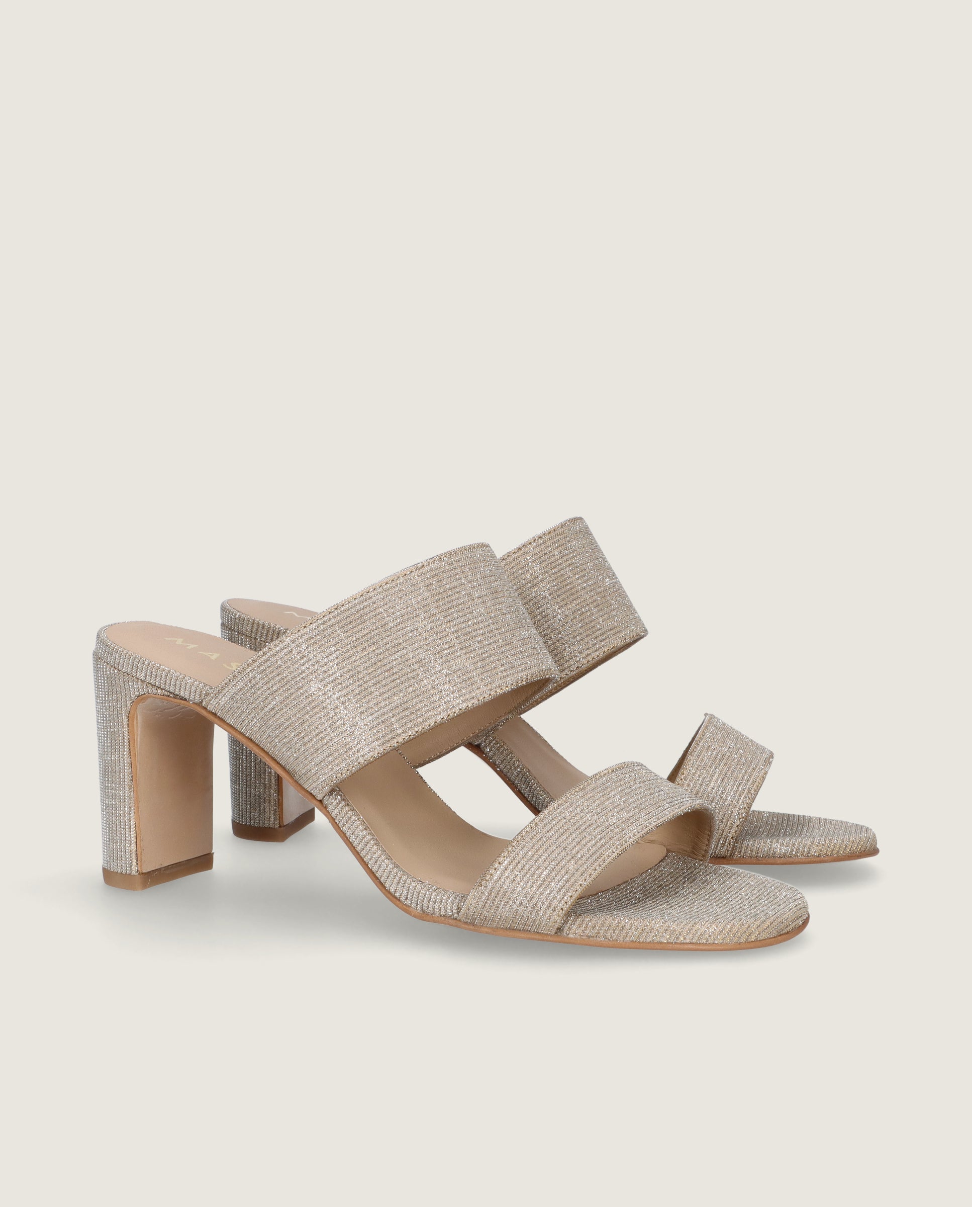 Sandalias Maria Plateados Tejidos Metalizados