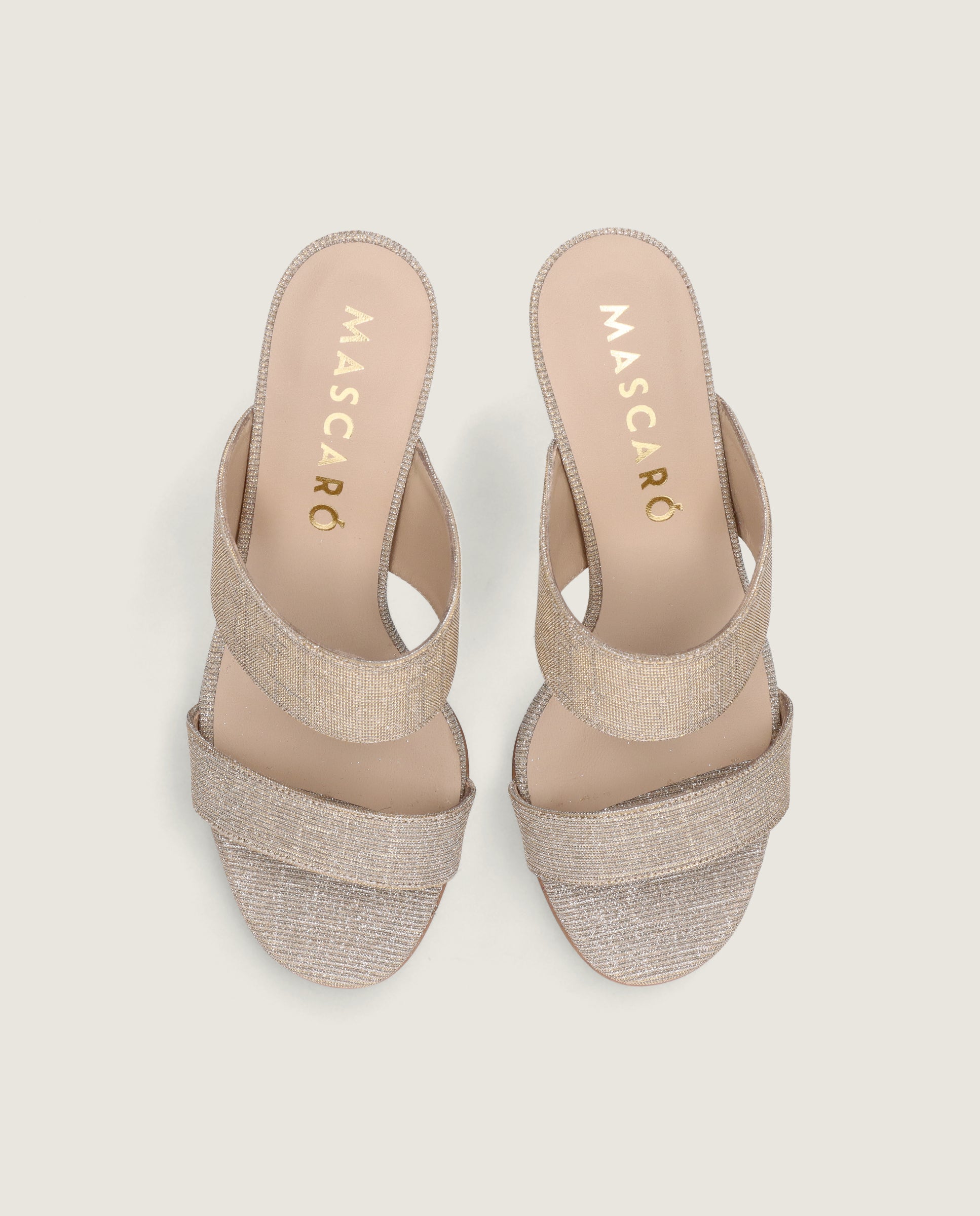 Sandalias Maria Plateados Tejidos Metalizados