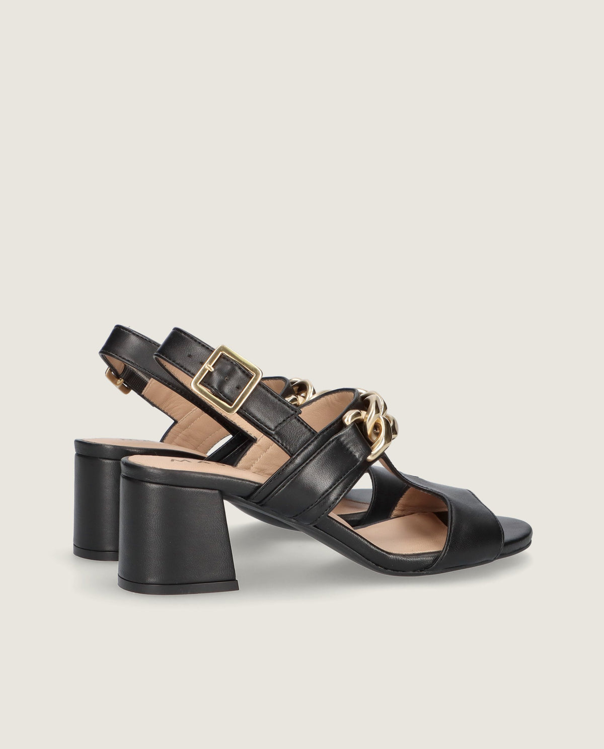 Yolanda Black Leather Sandals