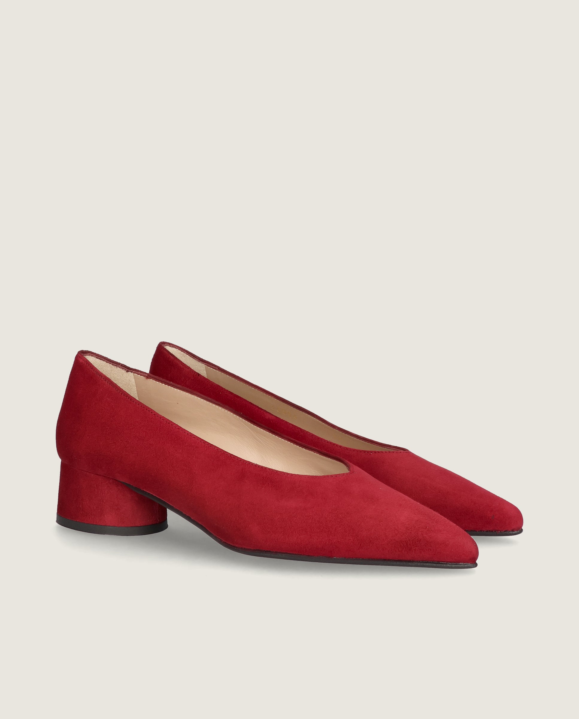 Image of Holly Pump in dark red suede by Mascaro