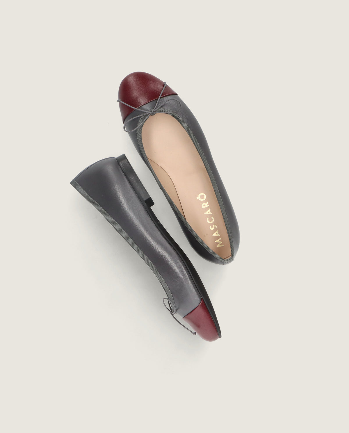 Audrey ballerina in grey leather