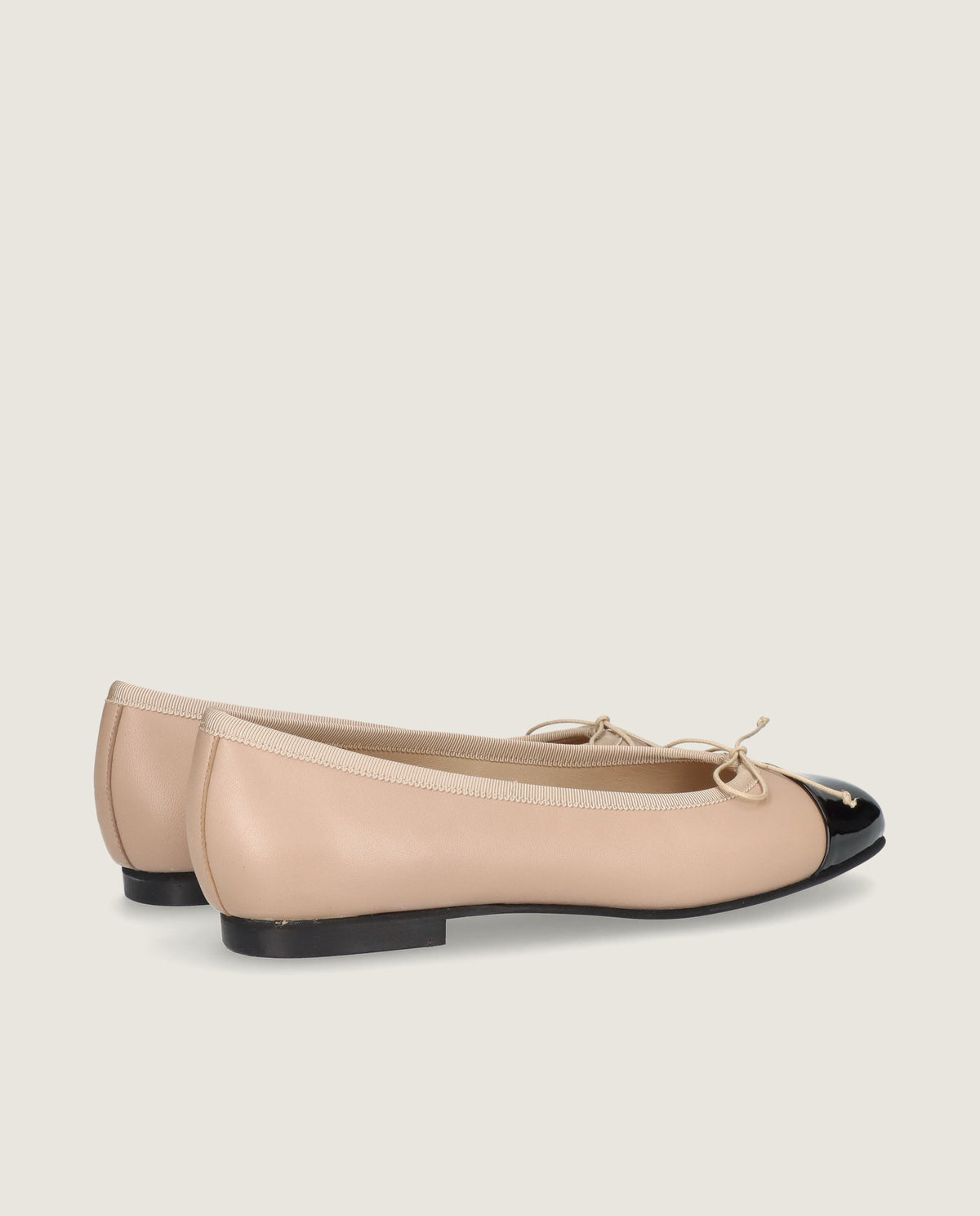 Audrey Beige Leather Ballet Flats