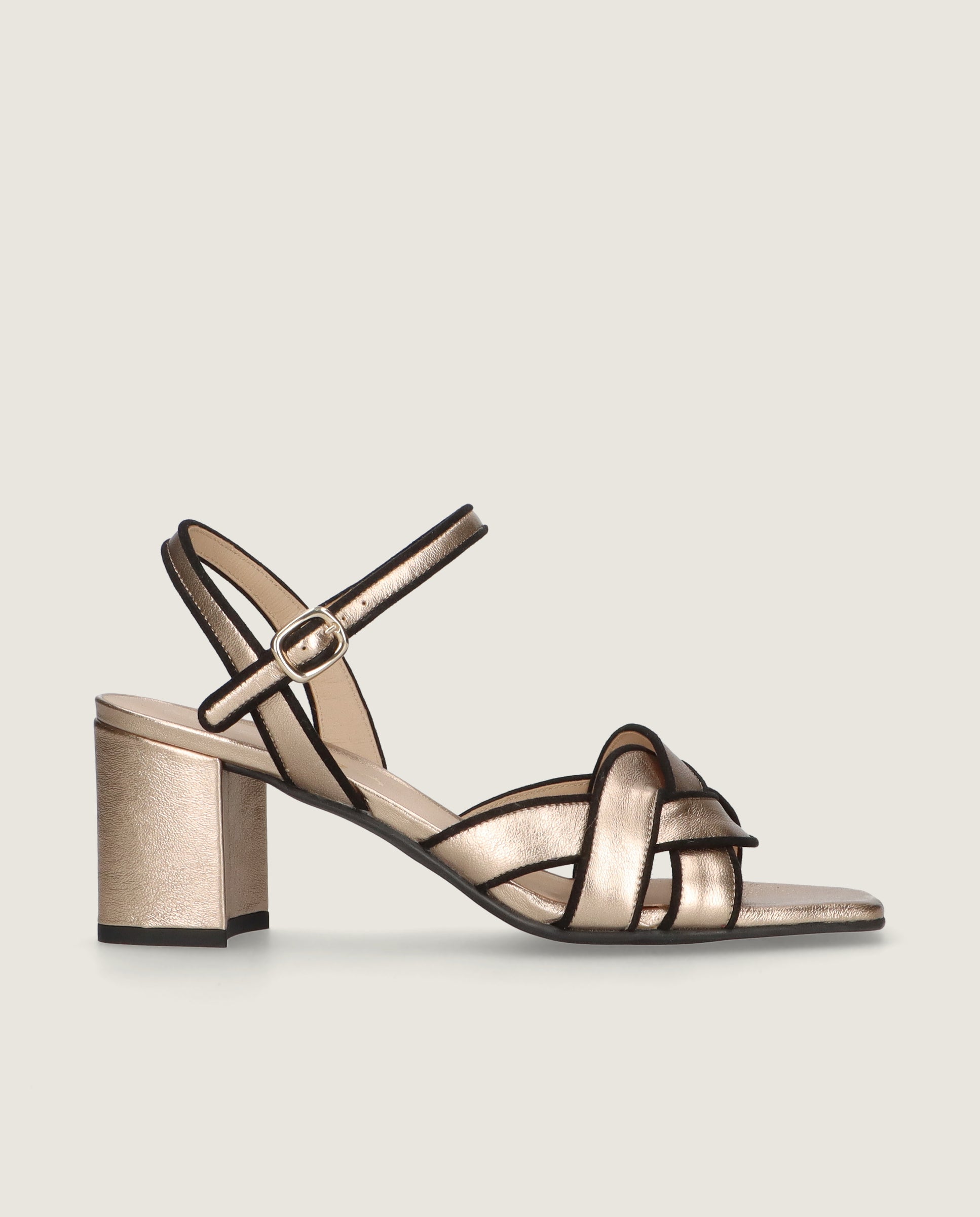 Sandalias Annie Dorados Pieles Metalizadas