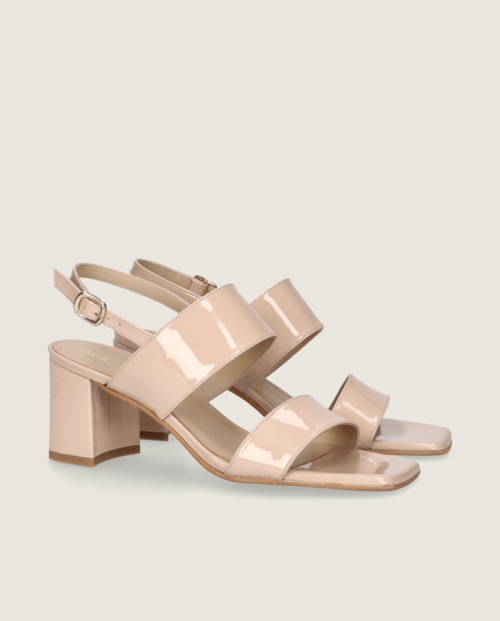 Sandalias Annie Beiges Charol