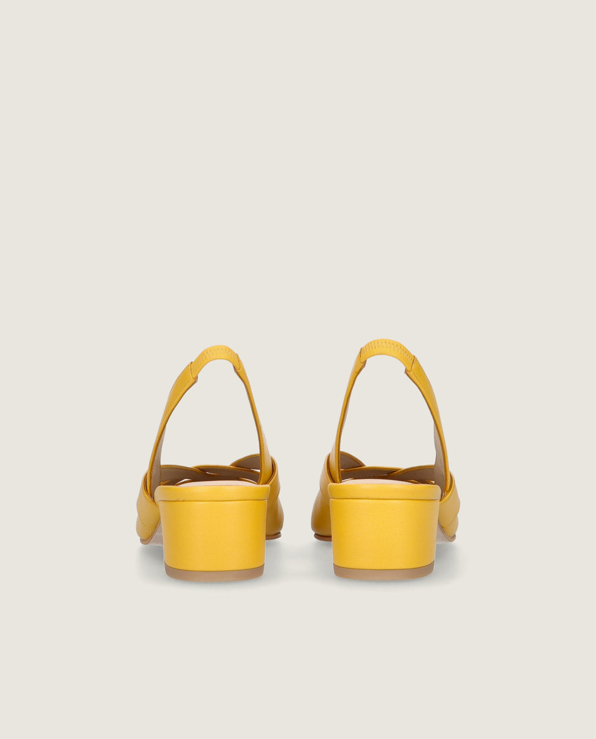 Agnes Yellow Leather Pumps