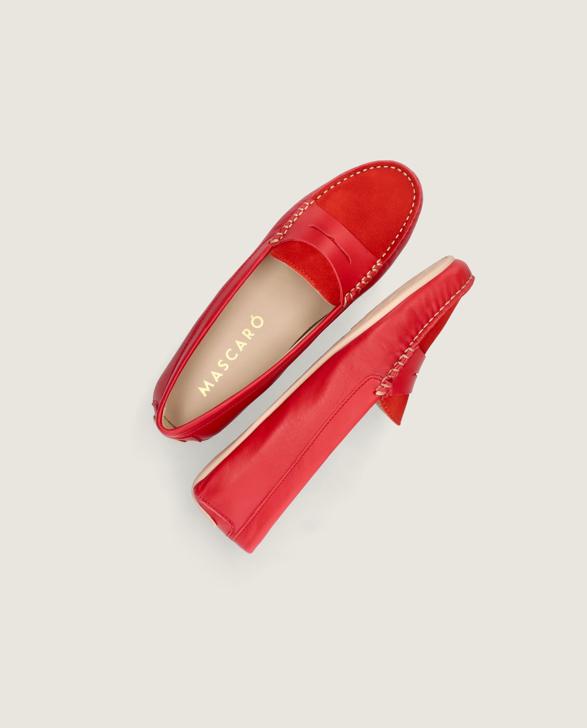 Mocasines Josephine Rojos Piel