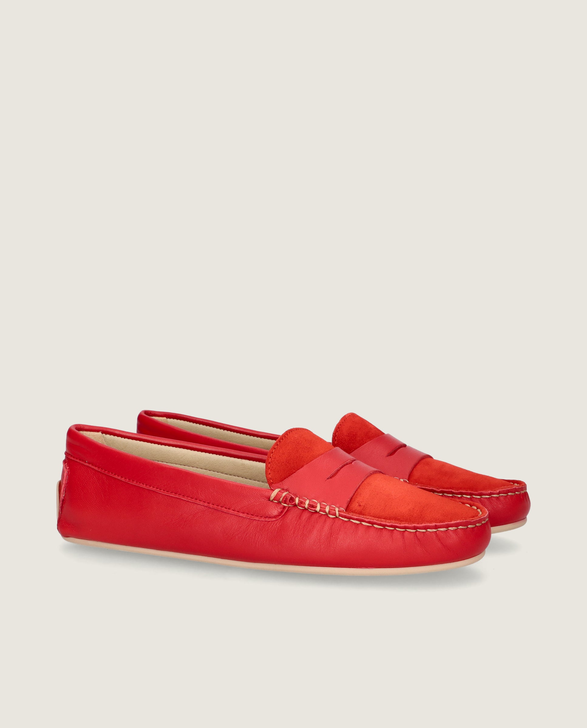 Mocasines Josephine Rojos Piel