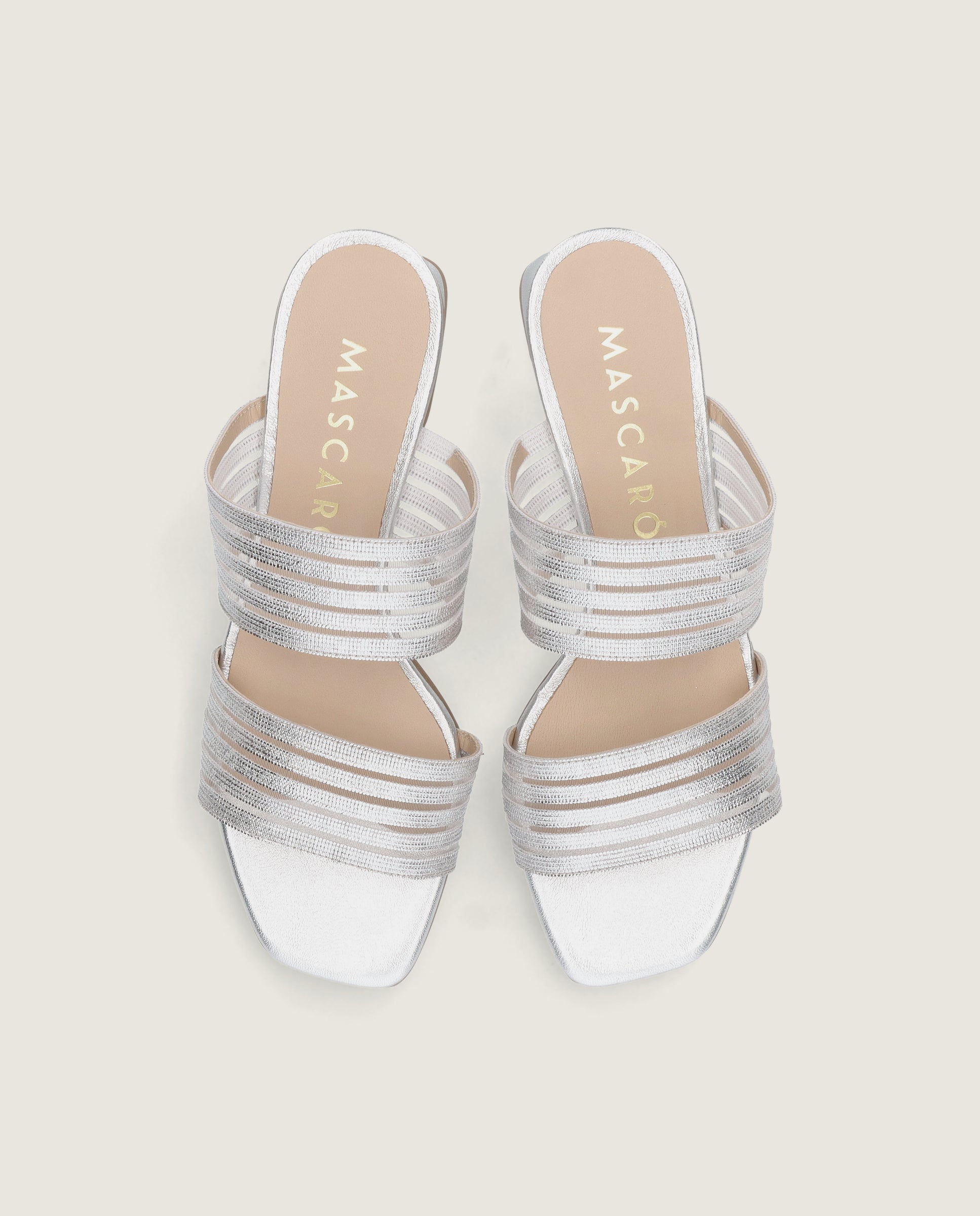 Sandalias Cannes Plateados Tejidos