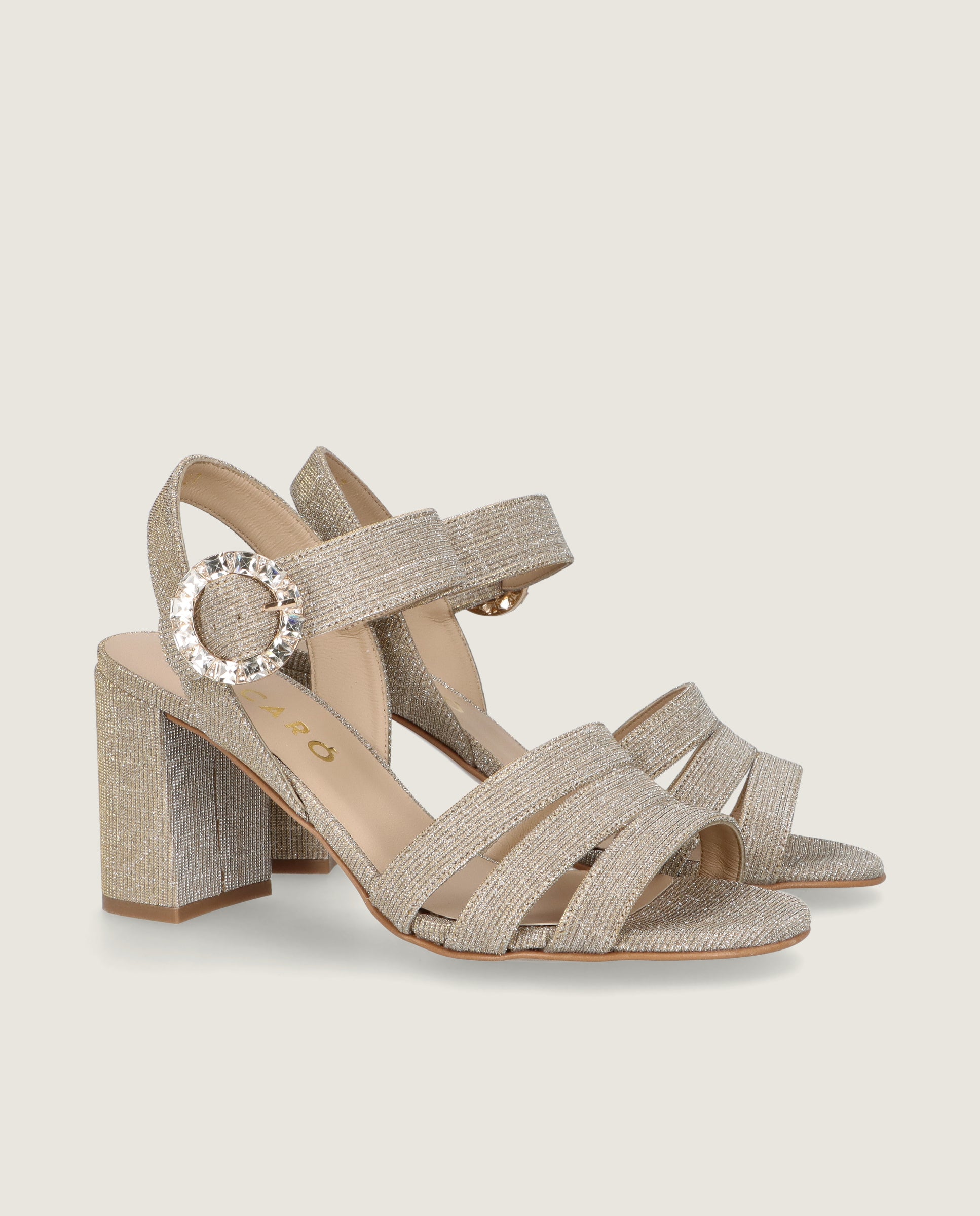 Sandalias Ruth Plateados Tejidos Metalizados