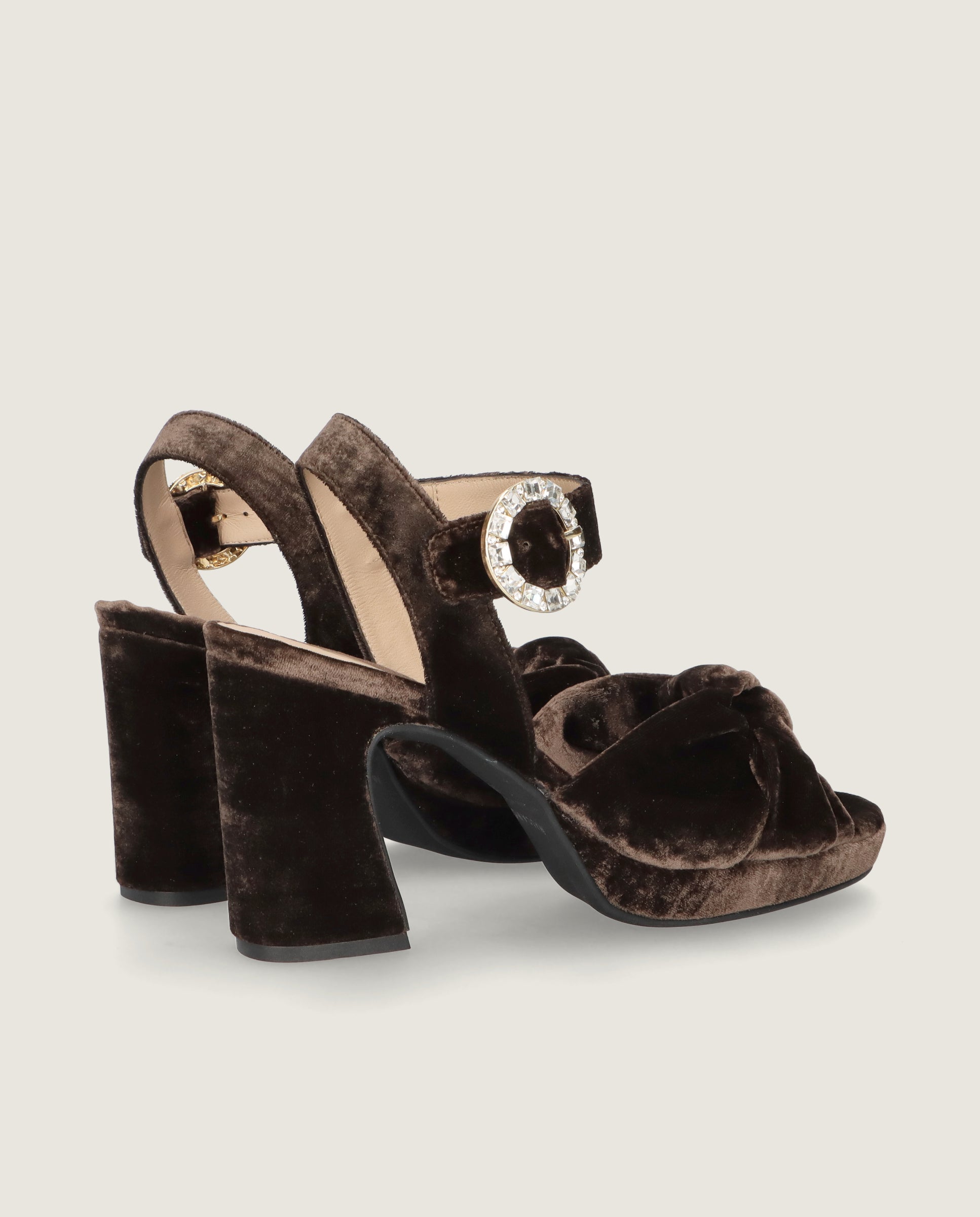 Sandalias Mary Marrones Tejidos