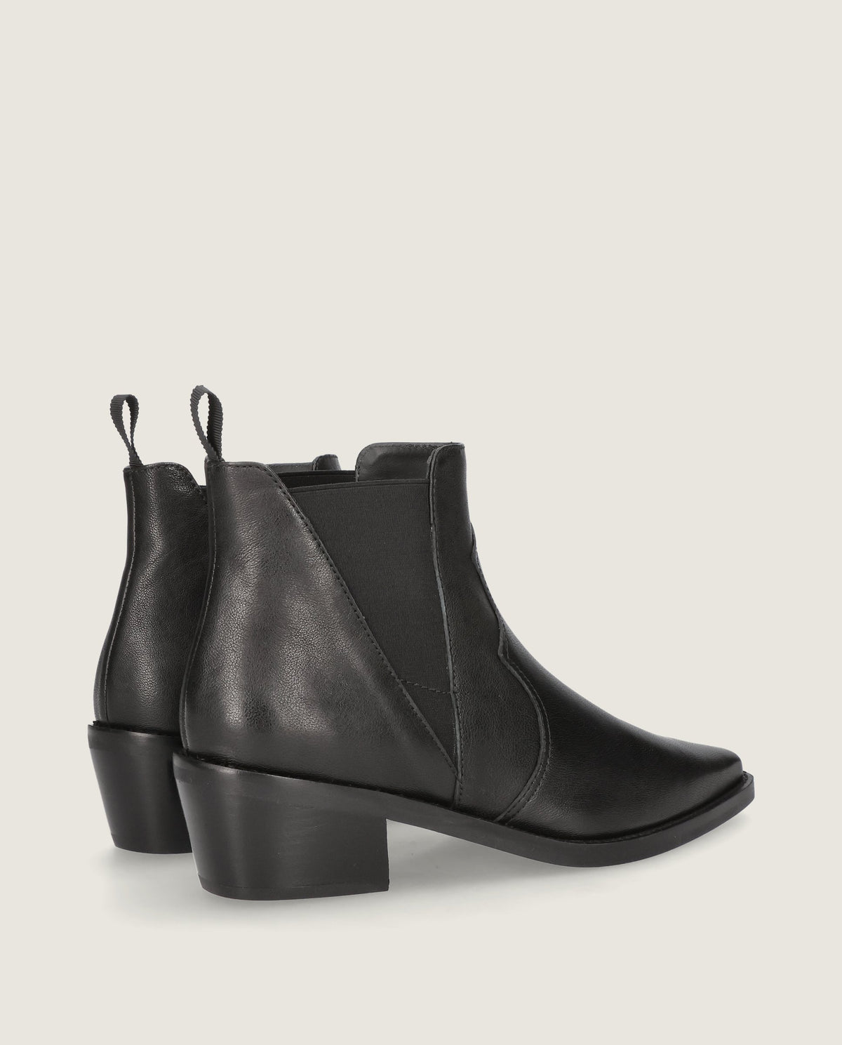 Nashville Black Leather Ankle Boots