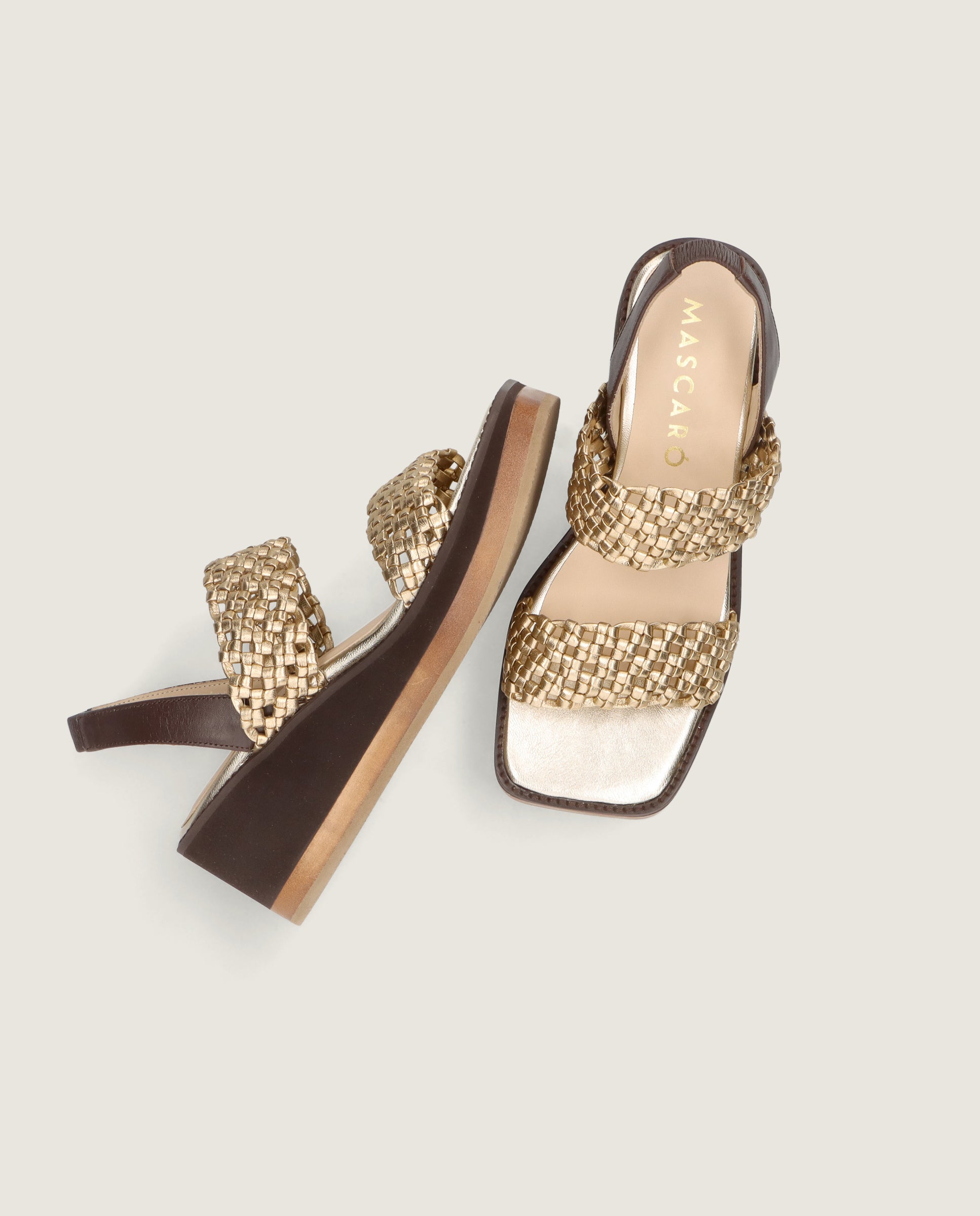 Sandalias Ariana Dorados Pieles metalizadas