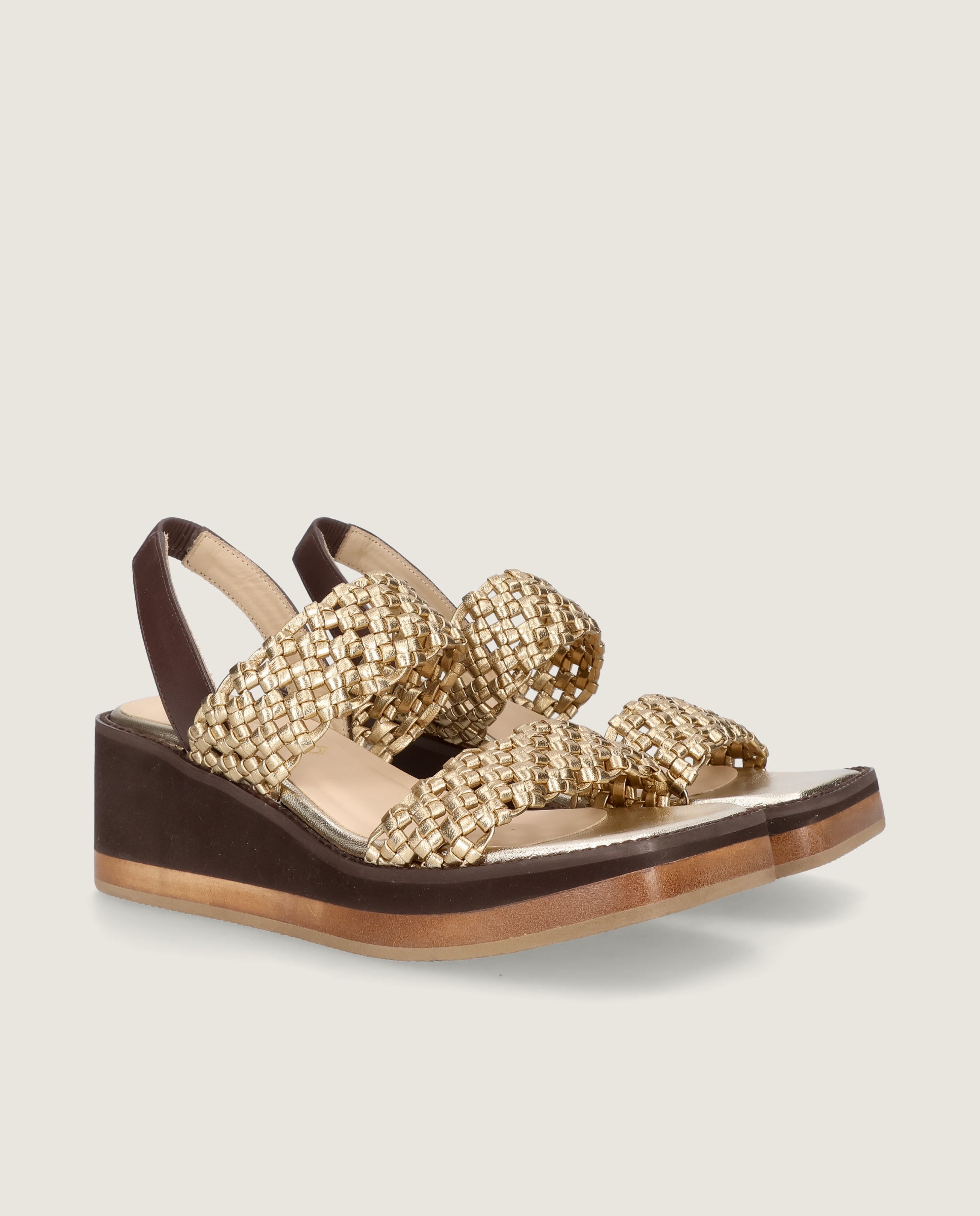 Imagen de Sandalias Ariana Dorados Pieles metalizadas por Mascaro