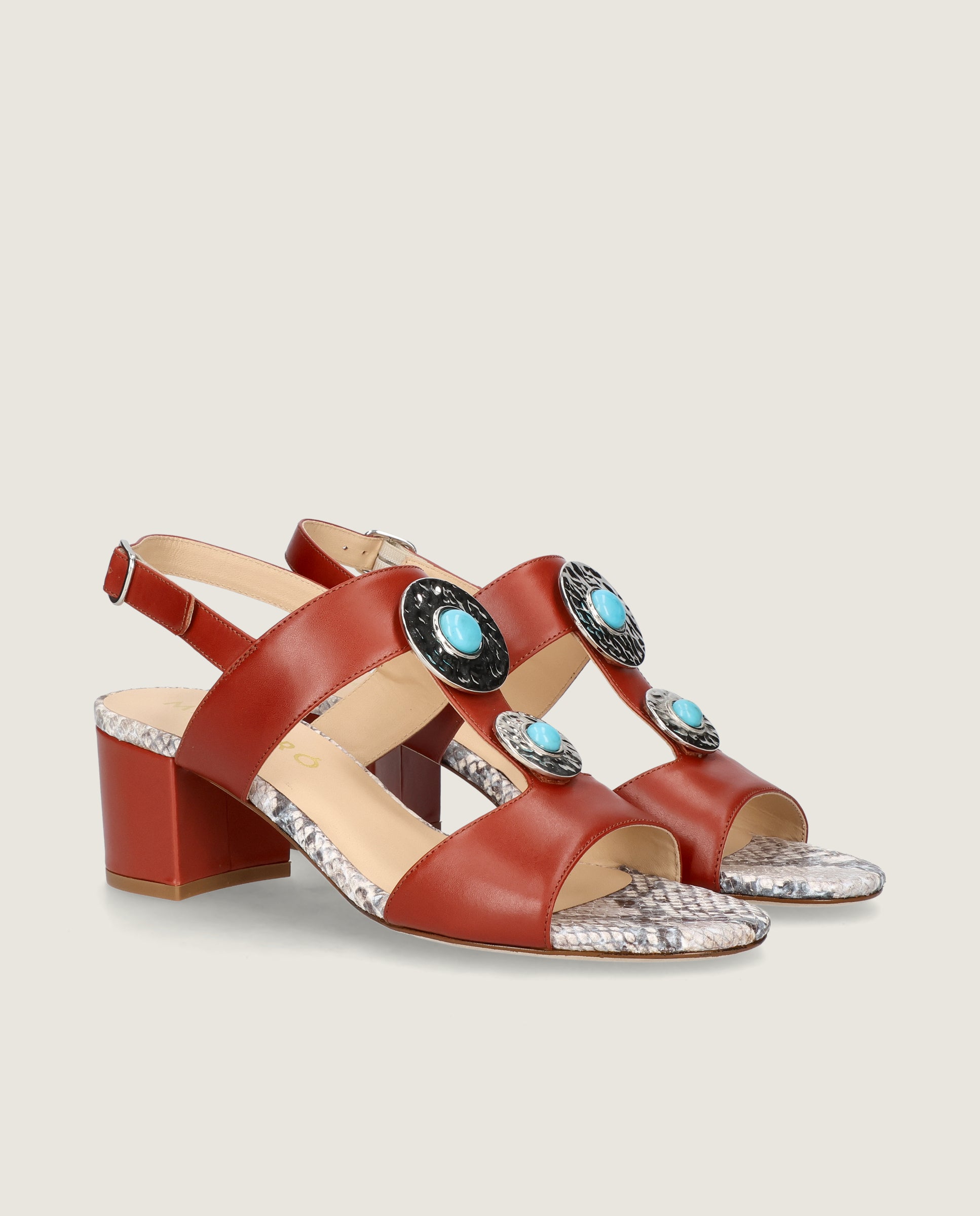 Imagen de Sandalias Emilia Rojos Piel por Mascaro