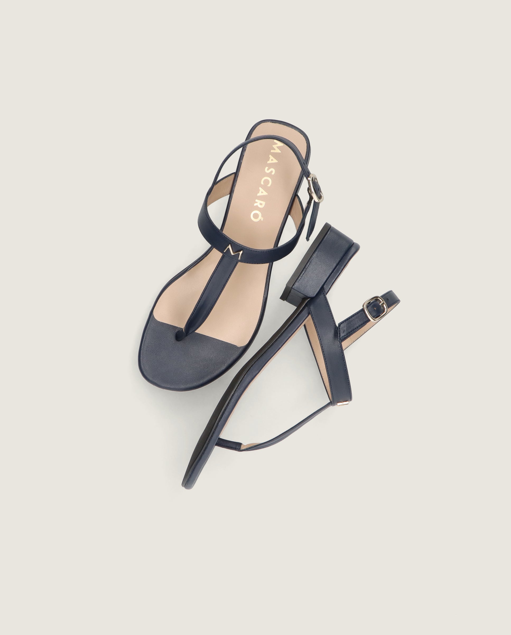 Sandalias Amelie Azules Piel