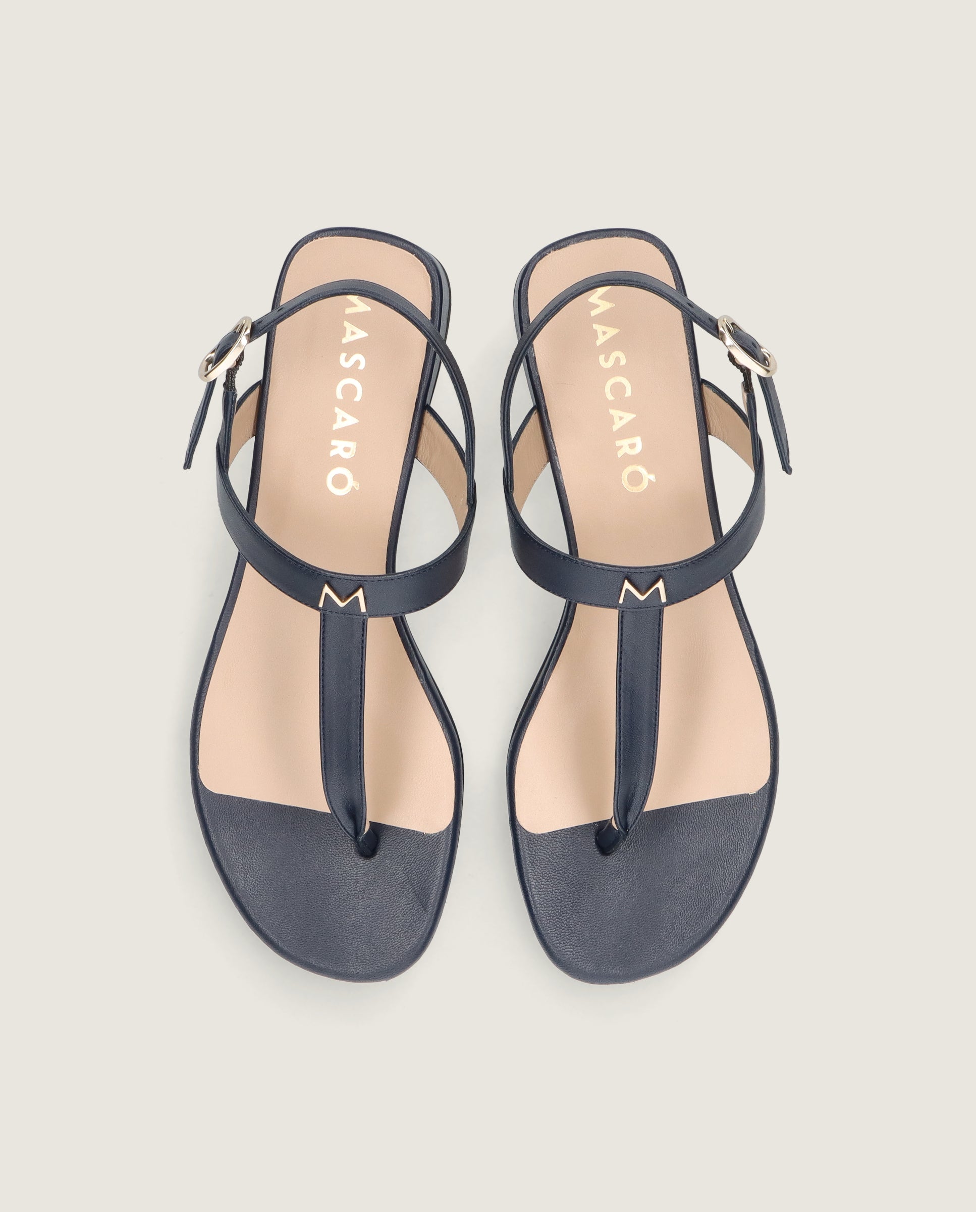 Sandalias Amelie Azules Piel