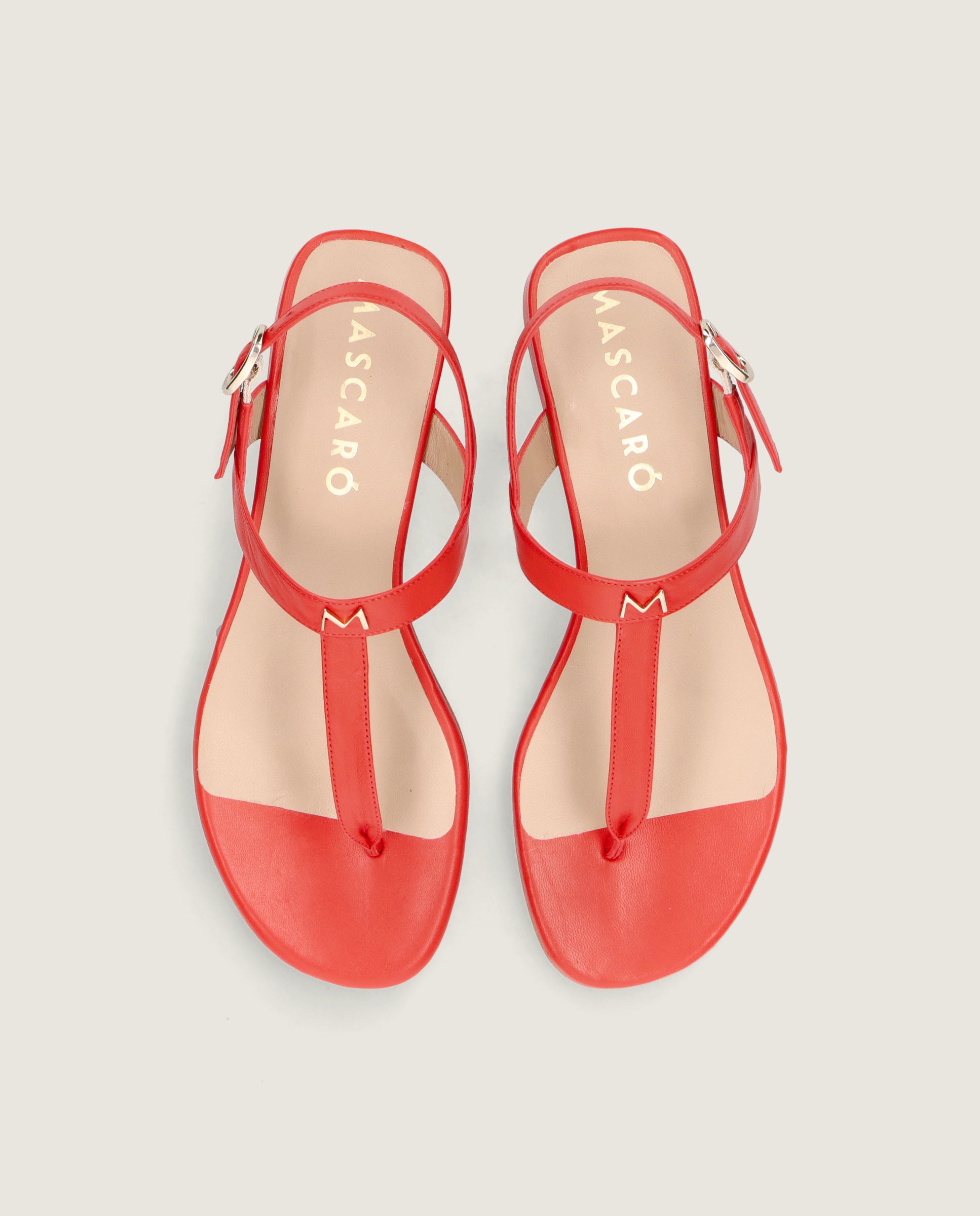 Amelie Sandal in red leather