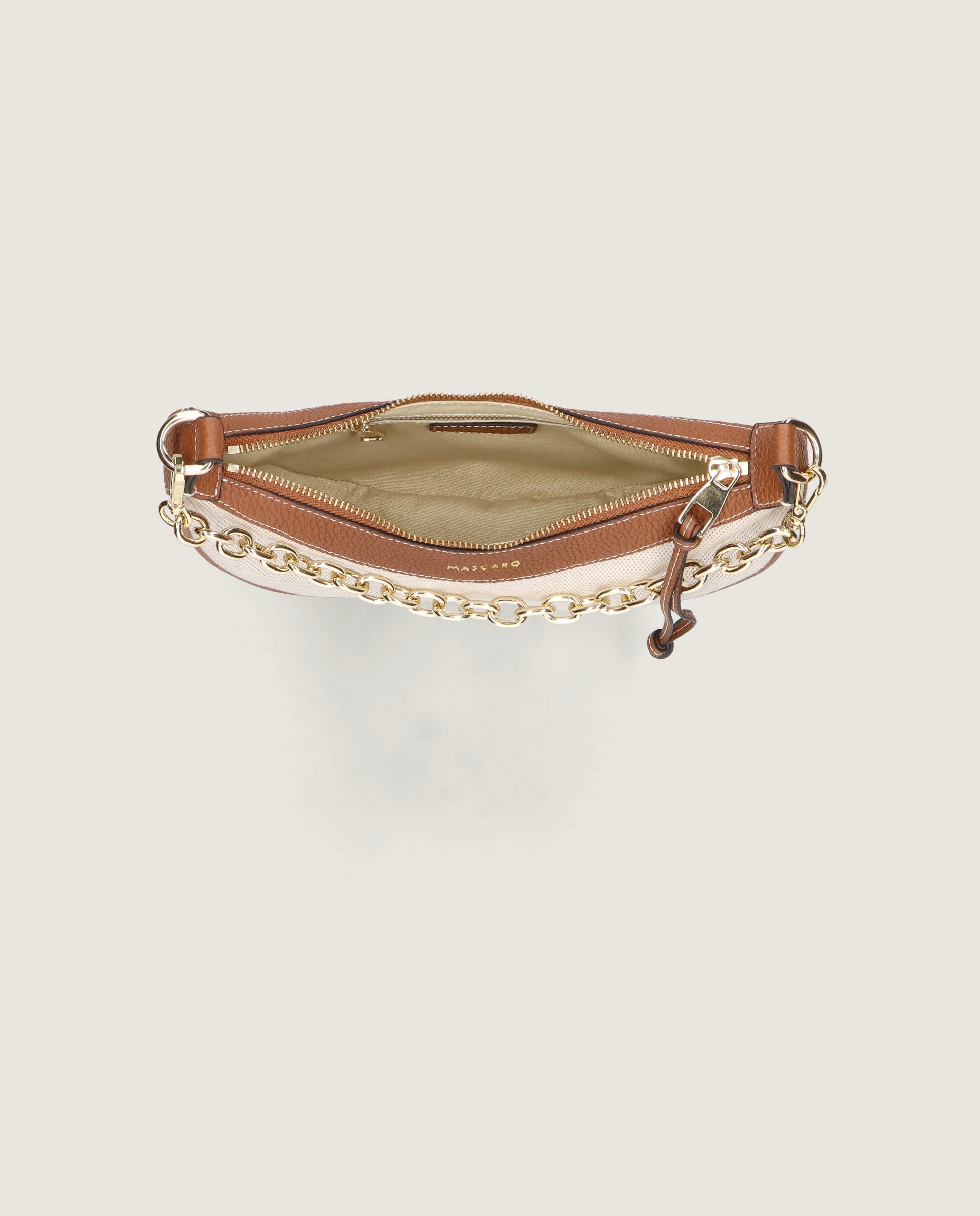 Small Hobo bag in canvas and leather