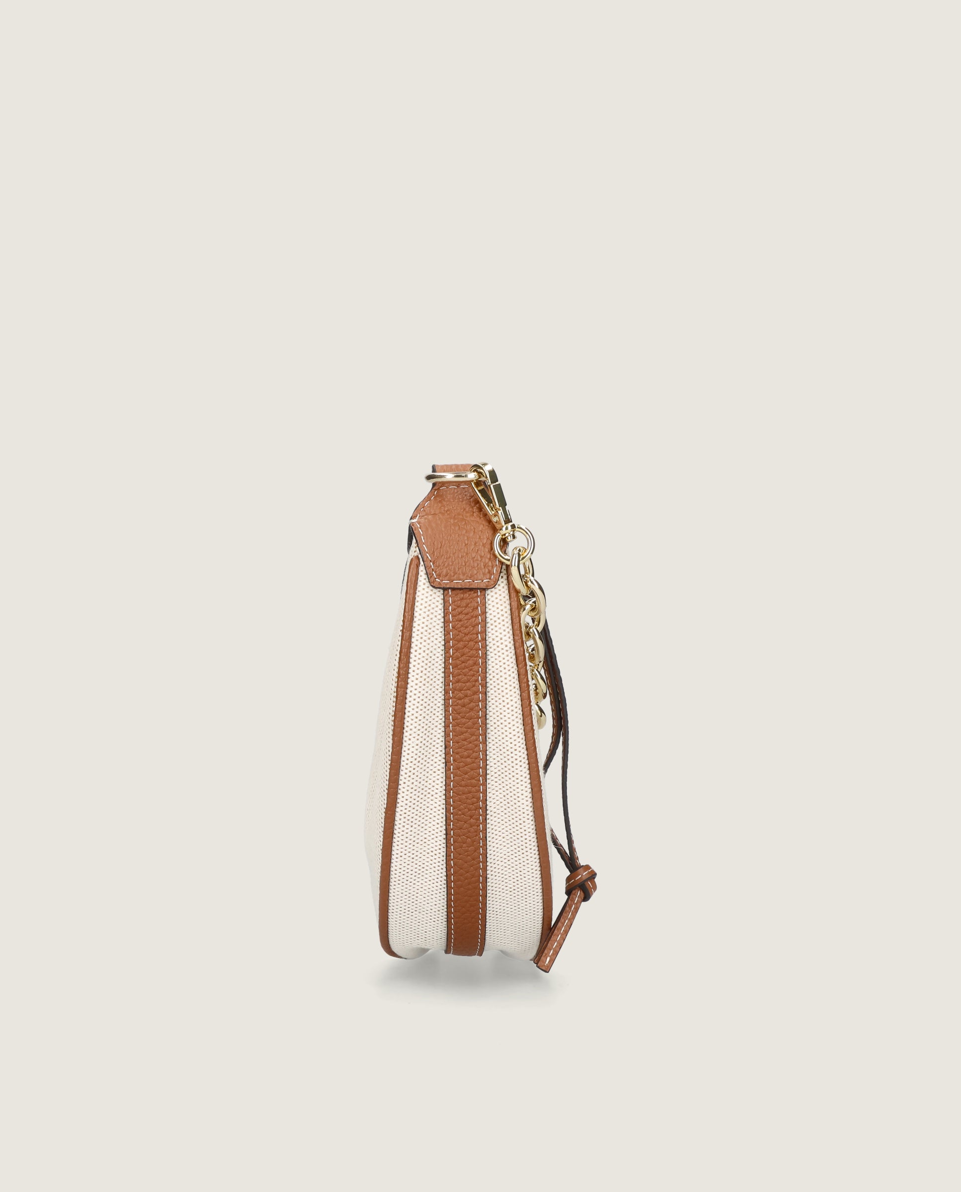 Small Hobo bag in canvas and leather
