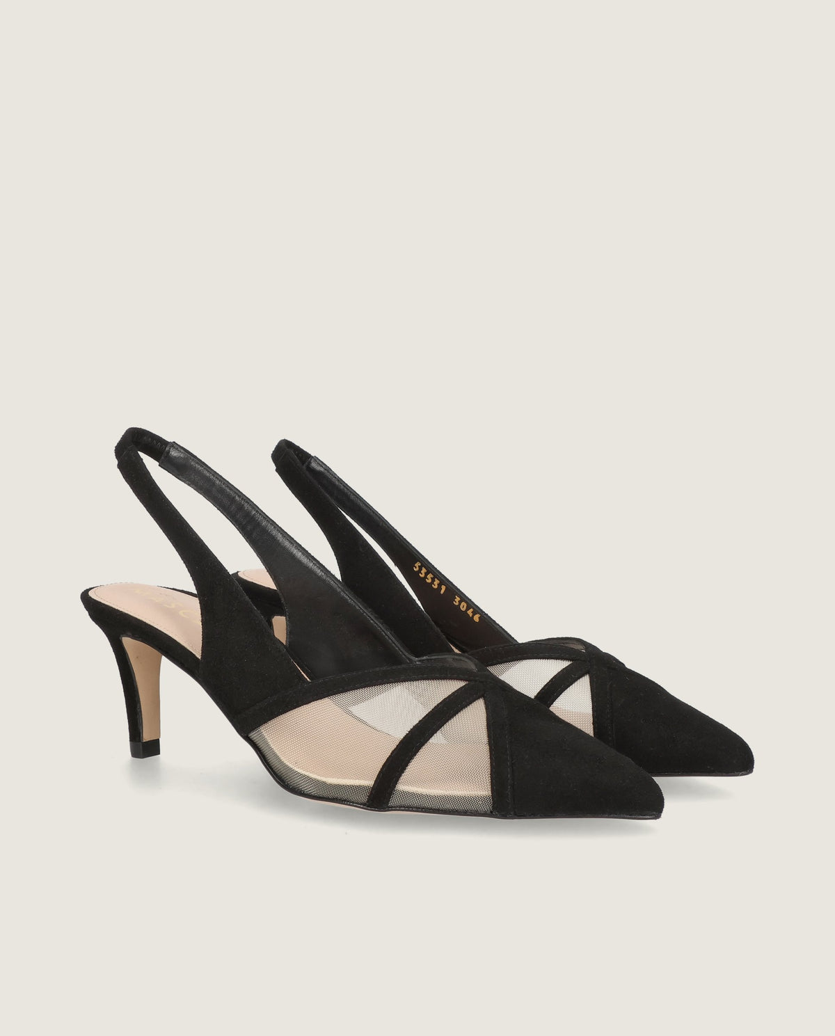 Bild von Noa pump in schwarzem wildleder und mesh von Mascaro
