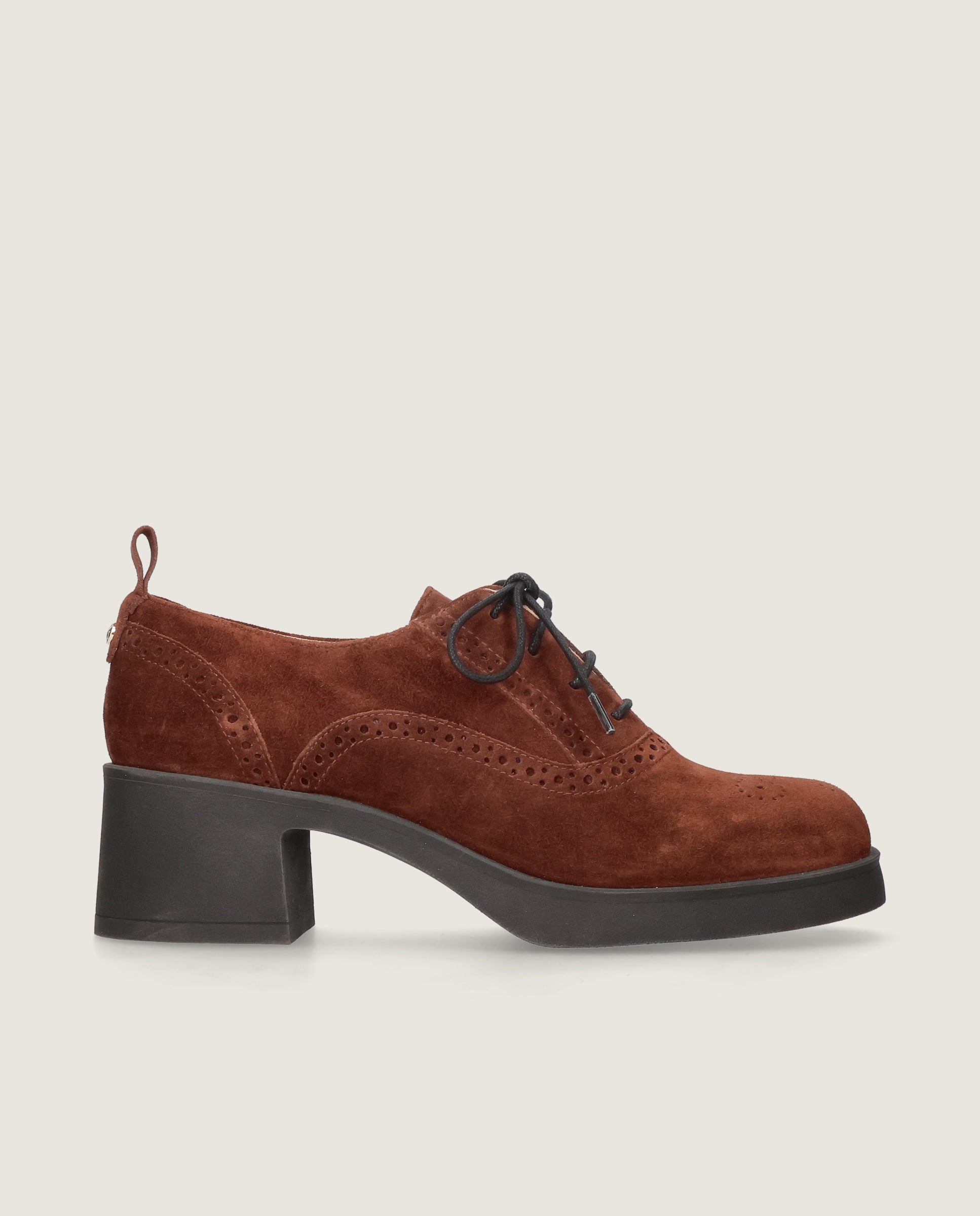 Zapatos Acordonados Lilou Marrones Ante