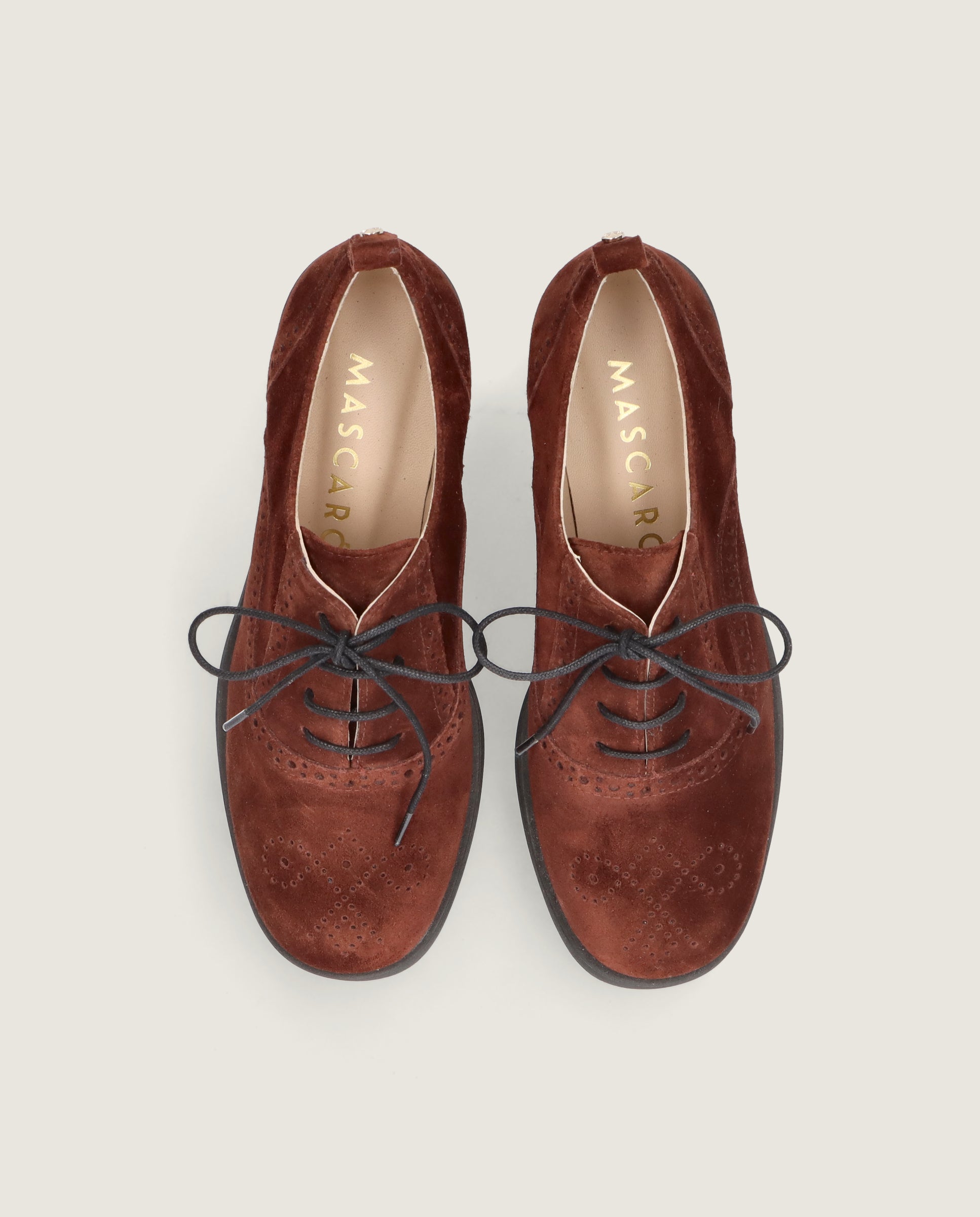 Zapatos Acordonados Lilou Marrones Ante