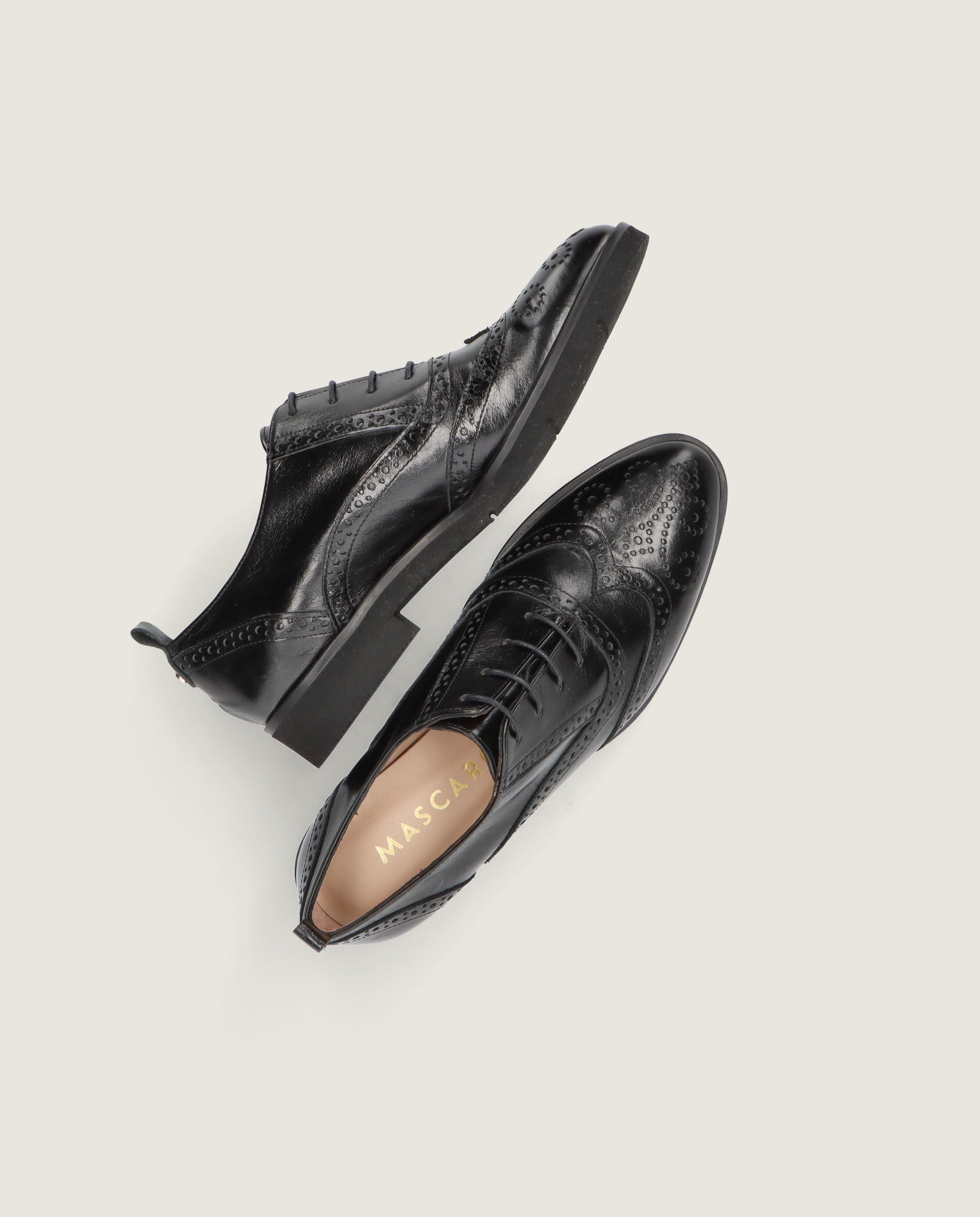 Zapatos Acordonados Gray Negros Piel