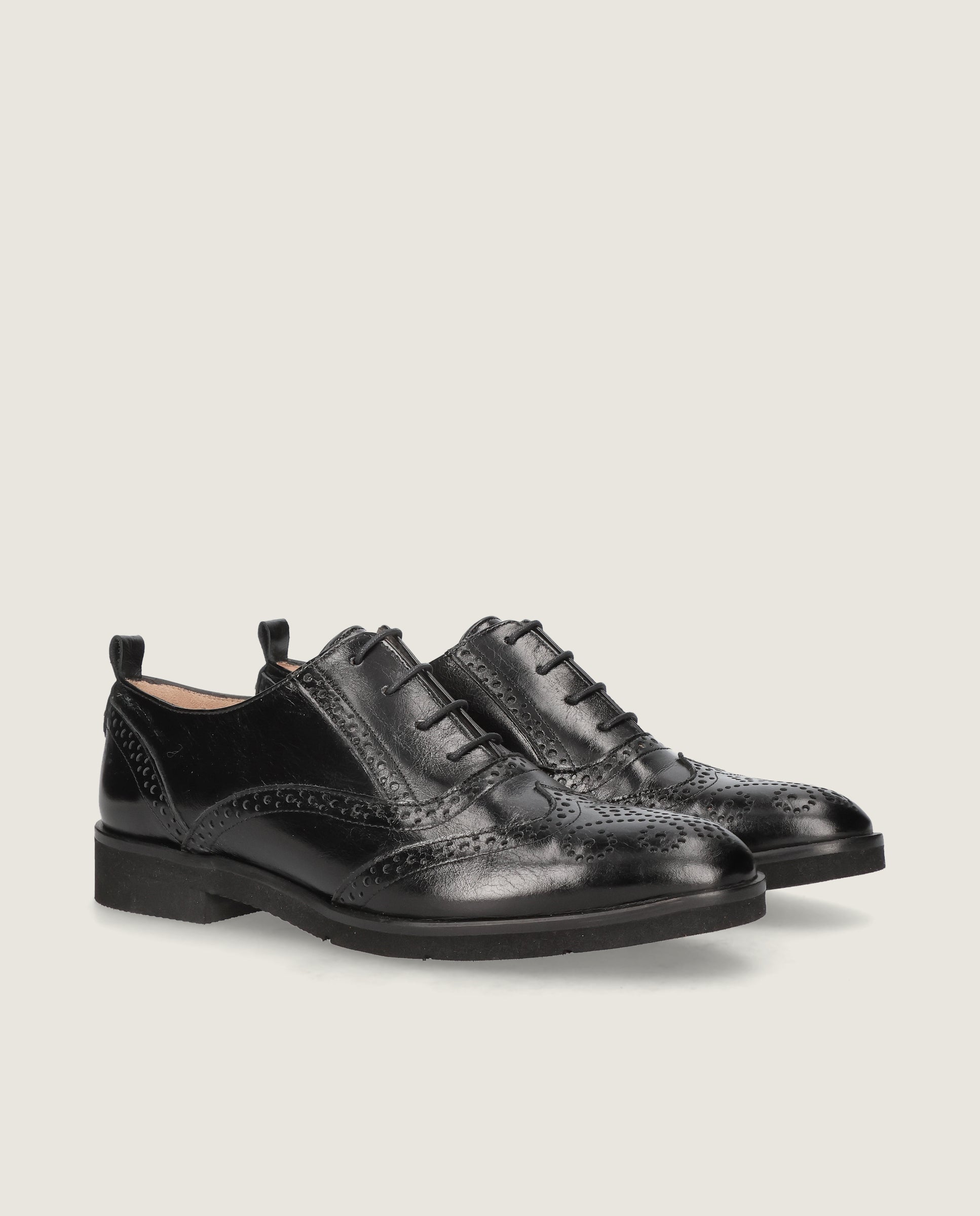 Zapatos Acordonados Gray Negros Piel