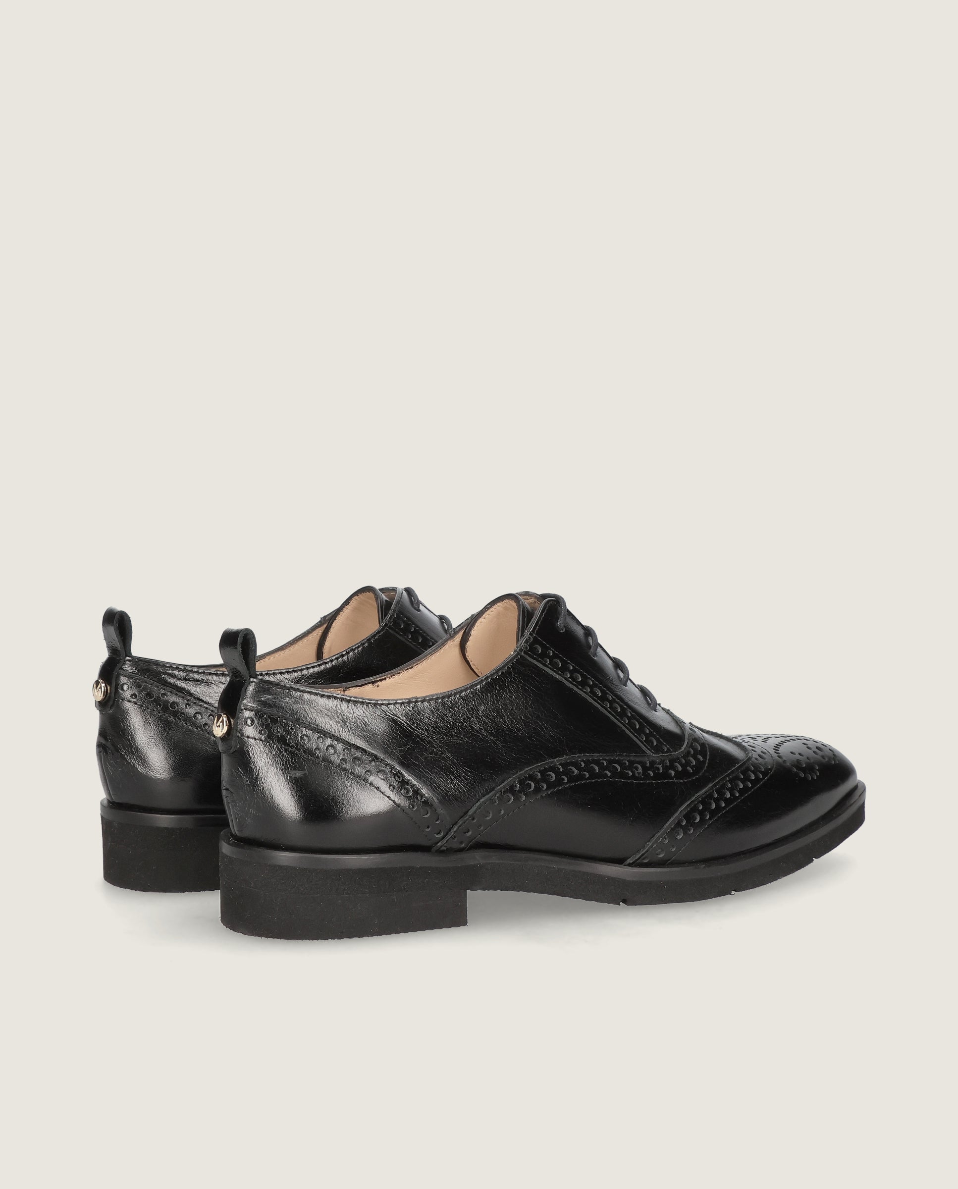 Zapatos Acordonados Gray Negros Piel