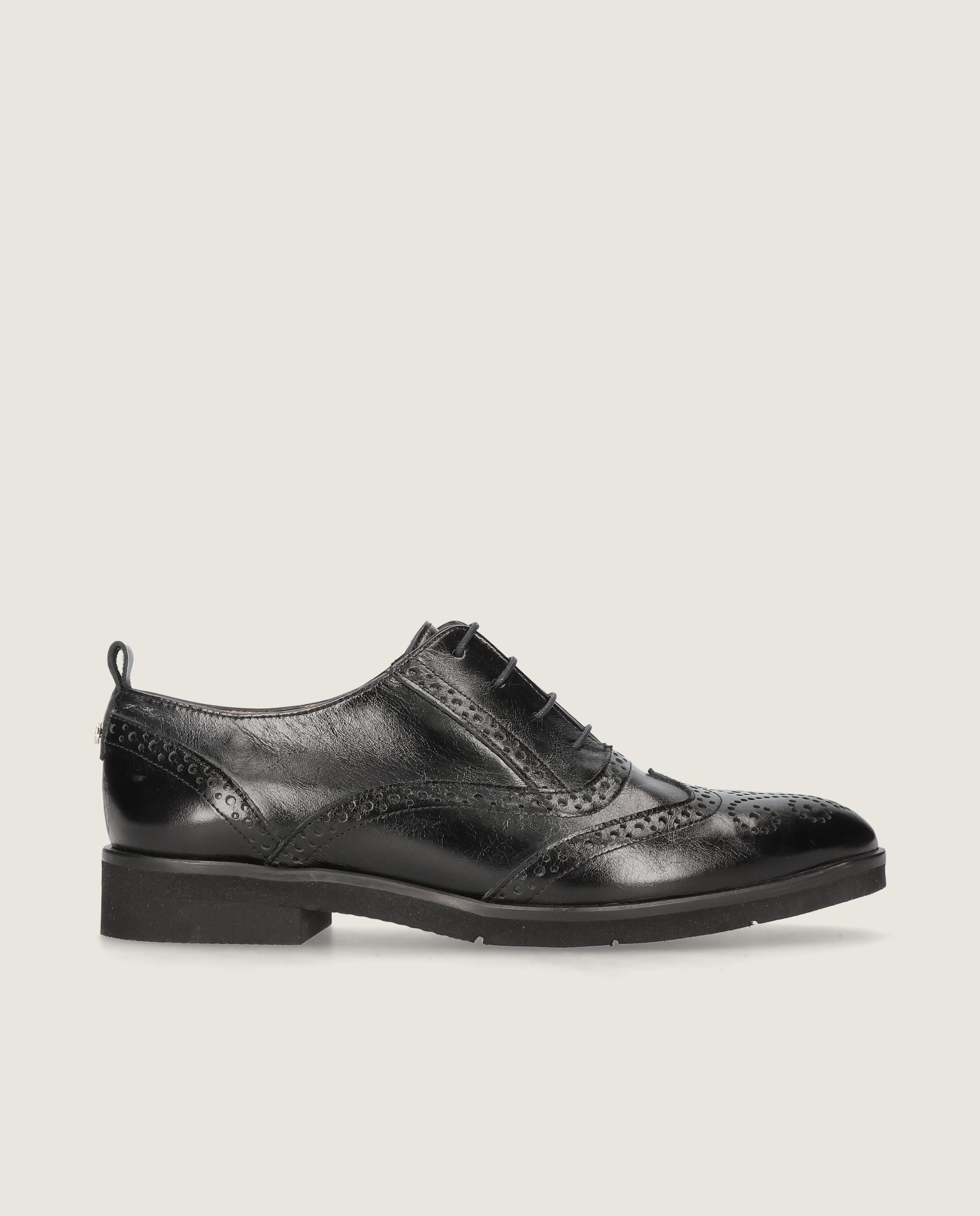 Zapatos Acordonados Gray Negros Piel