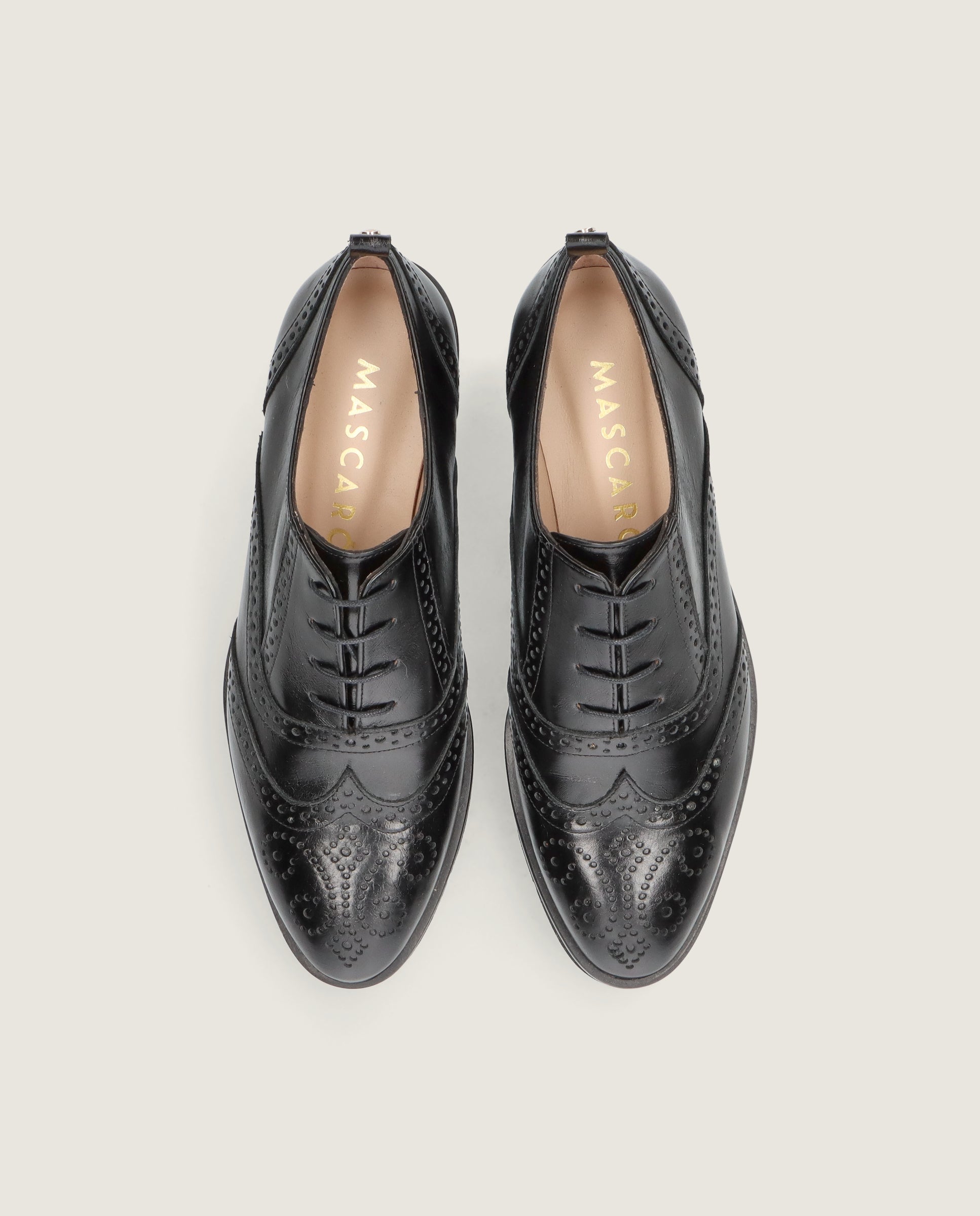 Zapatos Acordonados Gray Negros Piel