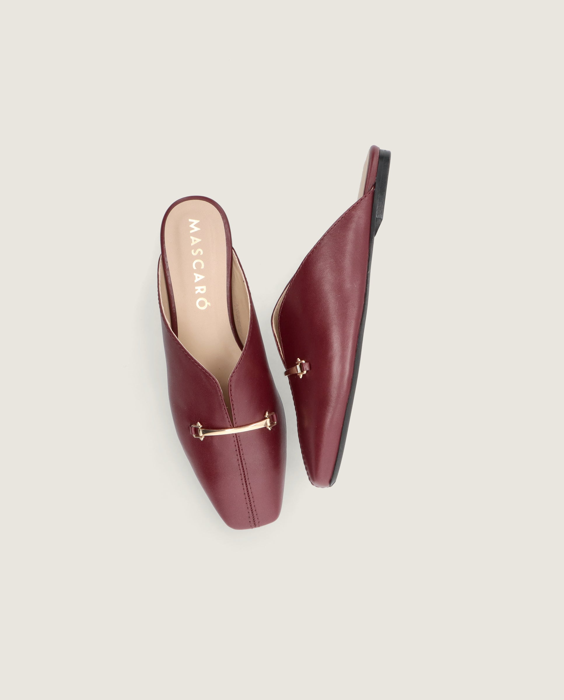 Mules Camille Rojos Piel