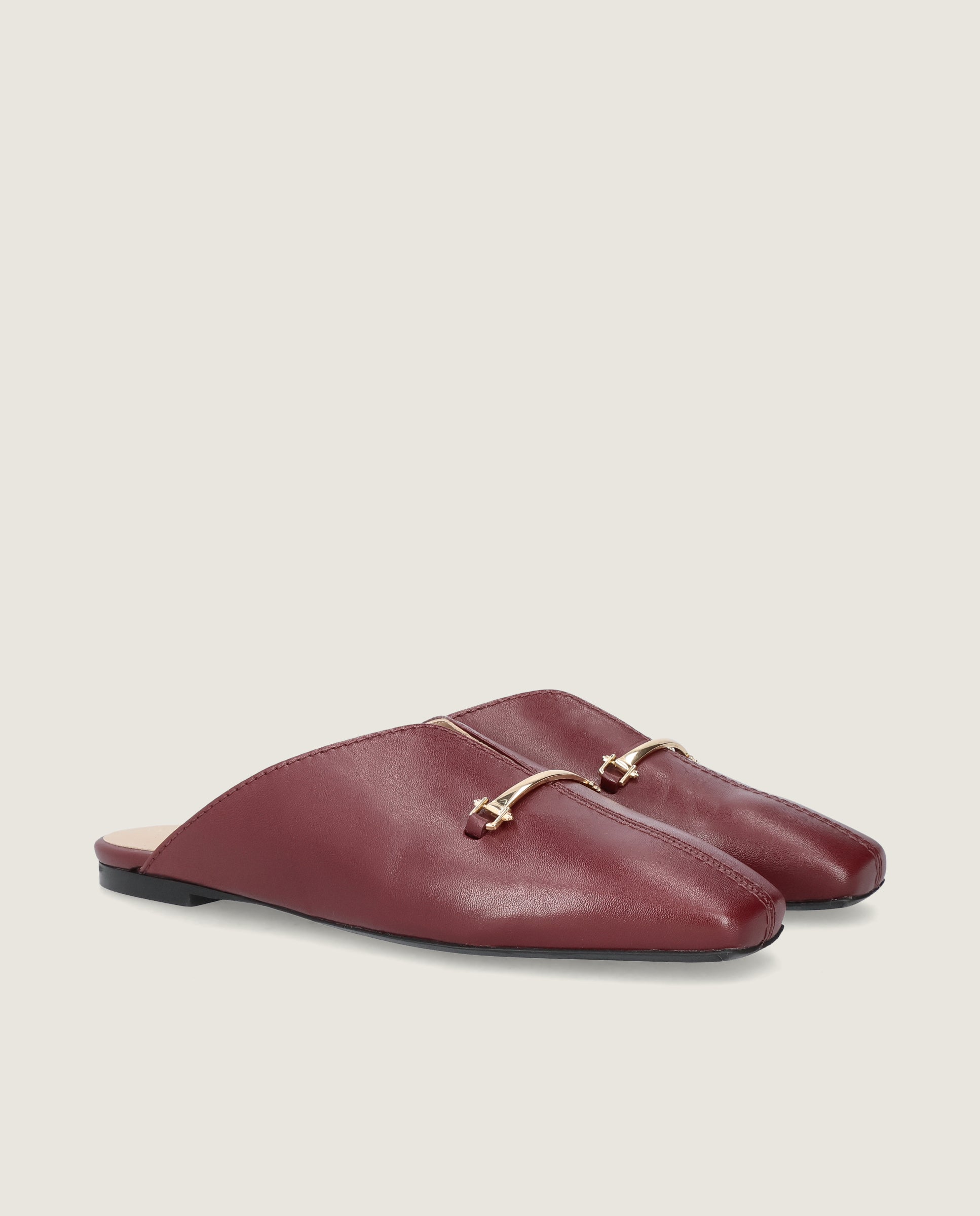 Mules Camille Rojos Piel