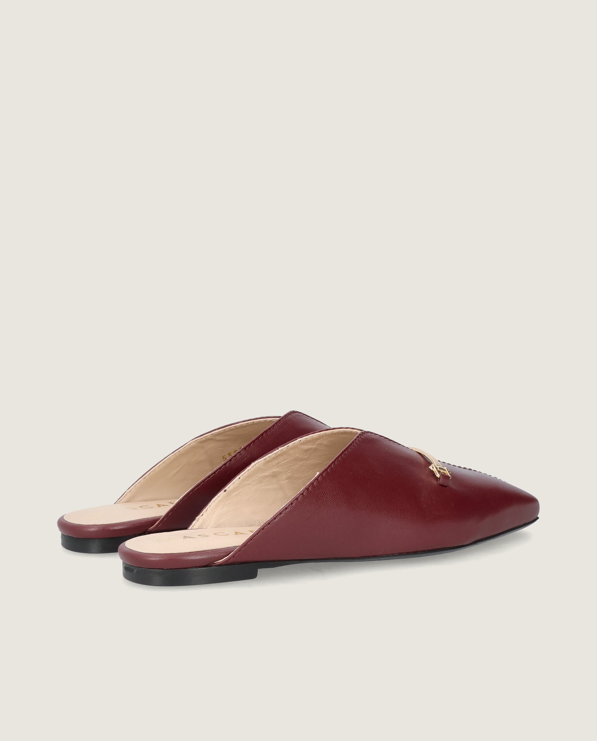 Mules Camille Rojos Piel